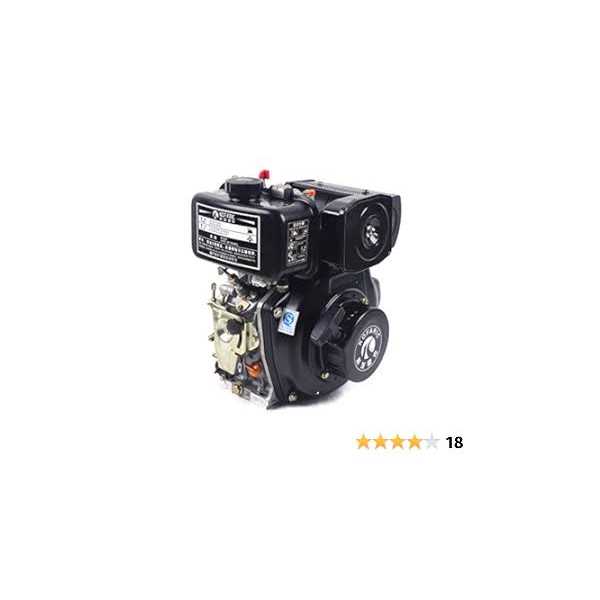 Diesel Engine 2.2KW 196CC 3HP 4 Stroke Single-Cylinder Air-Cooled Diesel Engine Manual Recoil Start Engine Orange+Black - Inhomebuy