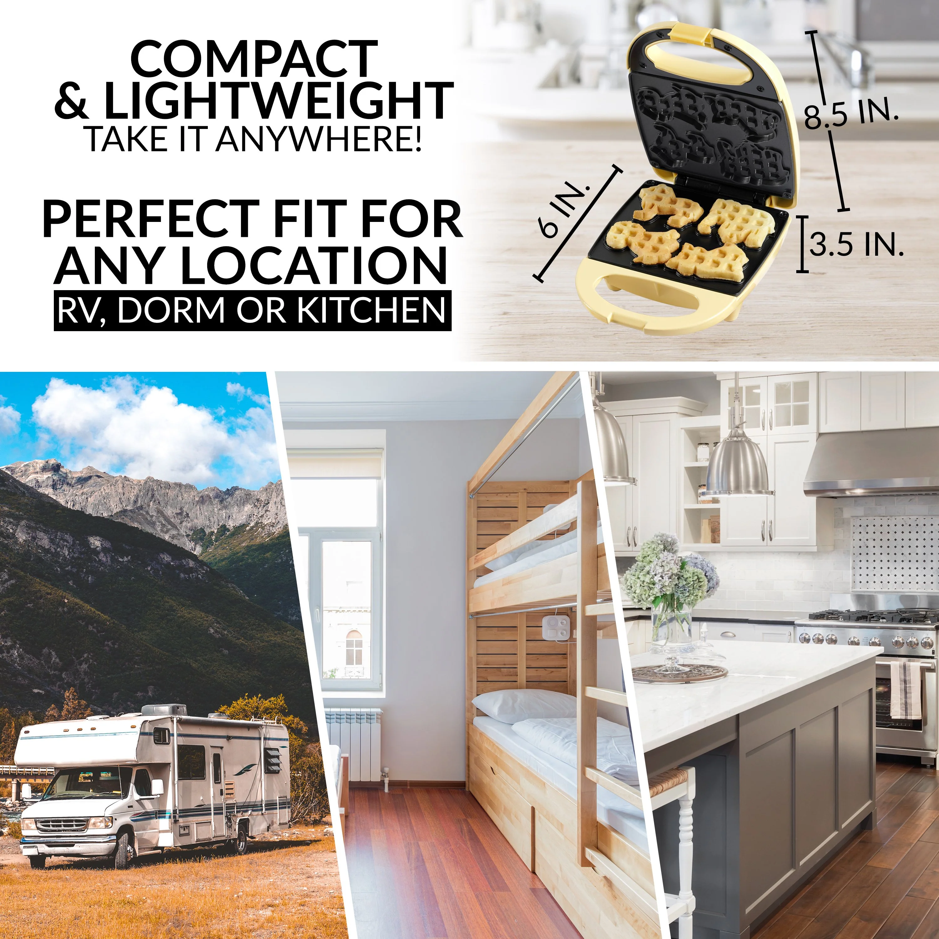 MyMini�?Animal Circus Waffle Maker, Yellow - Inhomebuy