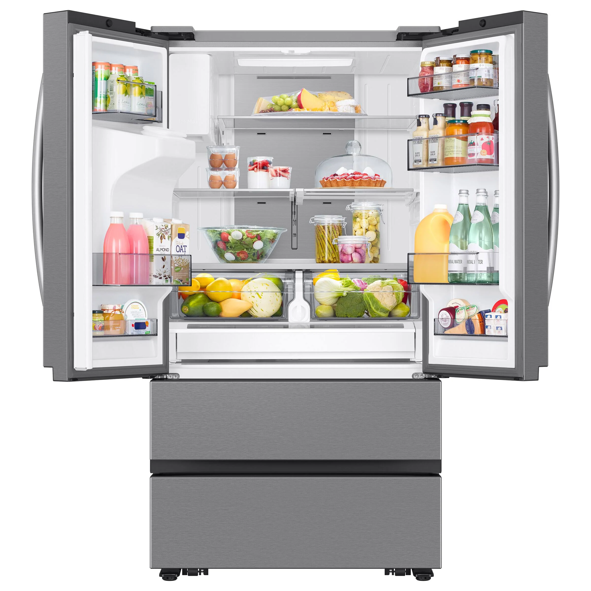 Samsung 25 cu. ft. Fingerprint Resistant Stainless Steel Counter Depth French Door Refrigerator - RF26CG7400SRAA - Inhomebuy