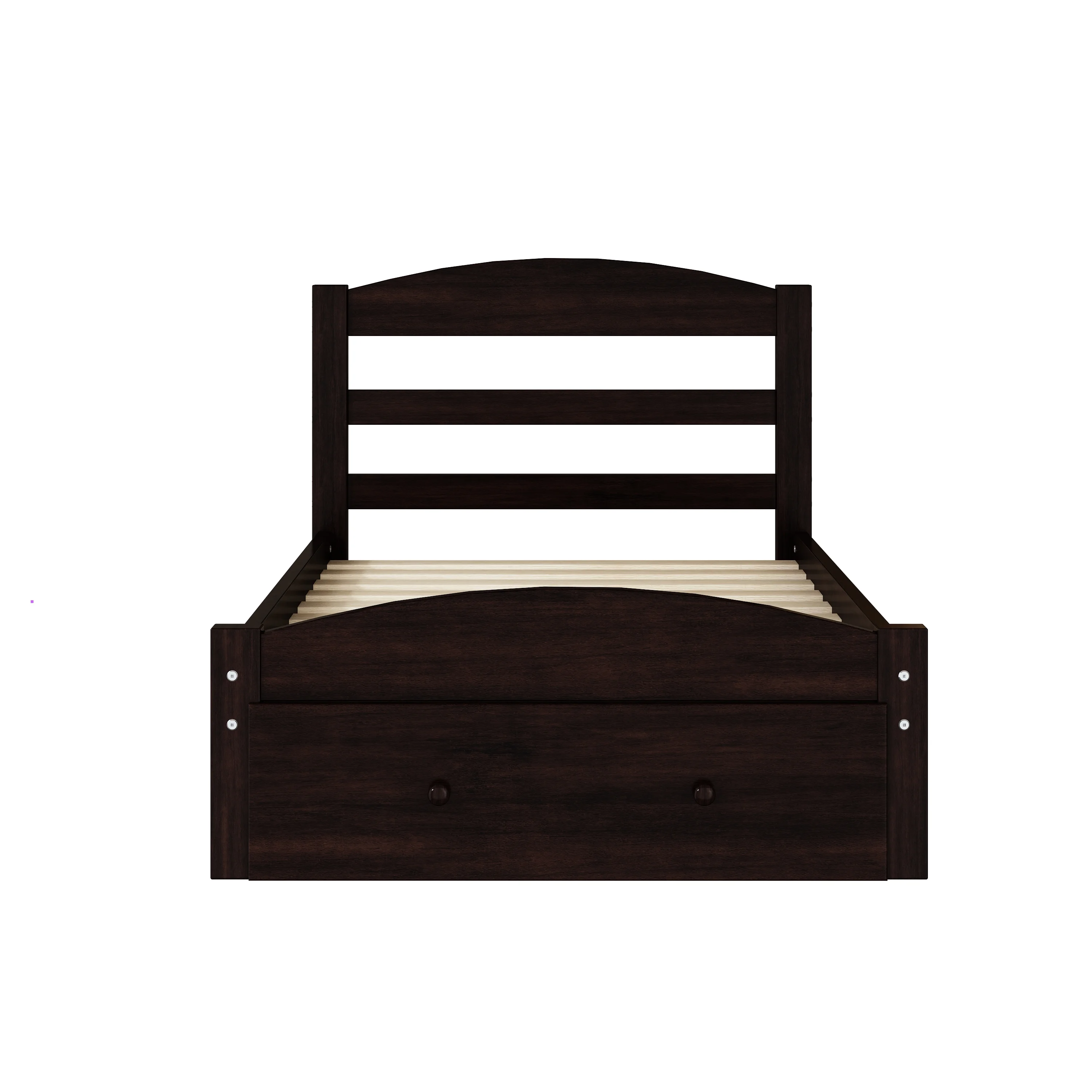 Twin Bed for Kids with Storage Drawer, Upgrade Pine Wood Bed Frame with Headboard and Footboard, Modern Kids Bed Furniture for Bedroom, Holds 275 lb, No Box Spring Needed, White - Inhomebuy