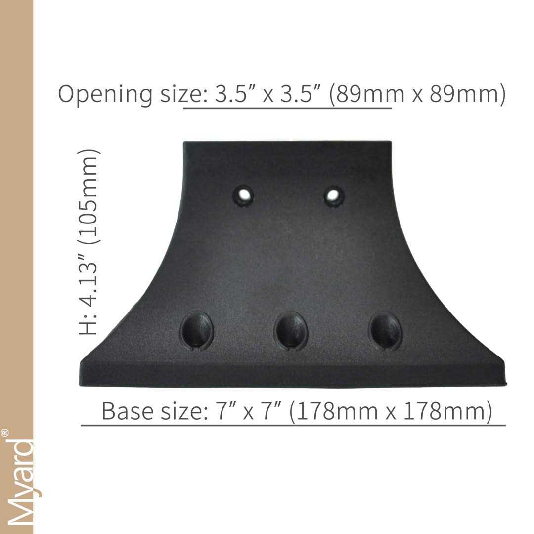 Myard Pnp114040 4×4 Inches Post Base Cover Skirt Flange with Screws for Deck Porch Handrail Railing Support Trim Anchor - Inhomebuy