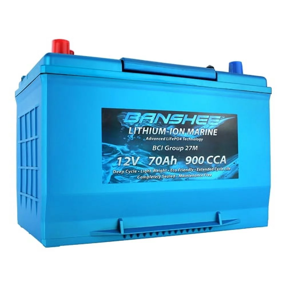 Deep Cycle Lithium Iron RV Battery Group 27 LiFeP04 900CCA - Inhomebuy
