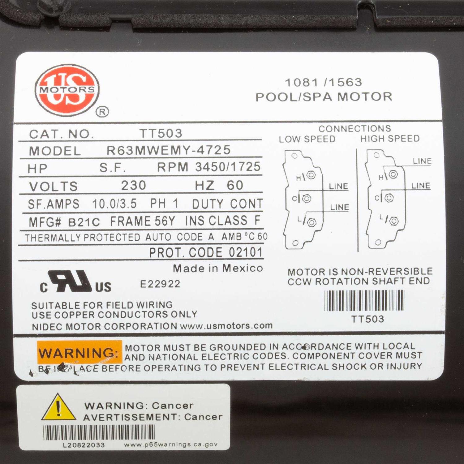 Waterway 5HP Executive 56 Frame Spa Pump 3722021-1D - Inhomebuy