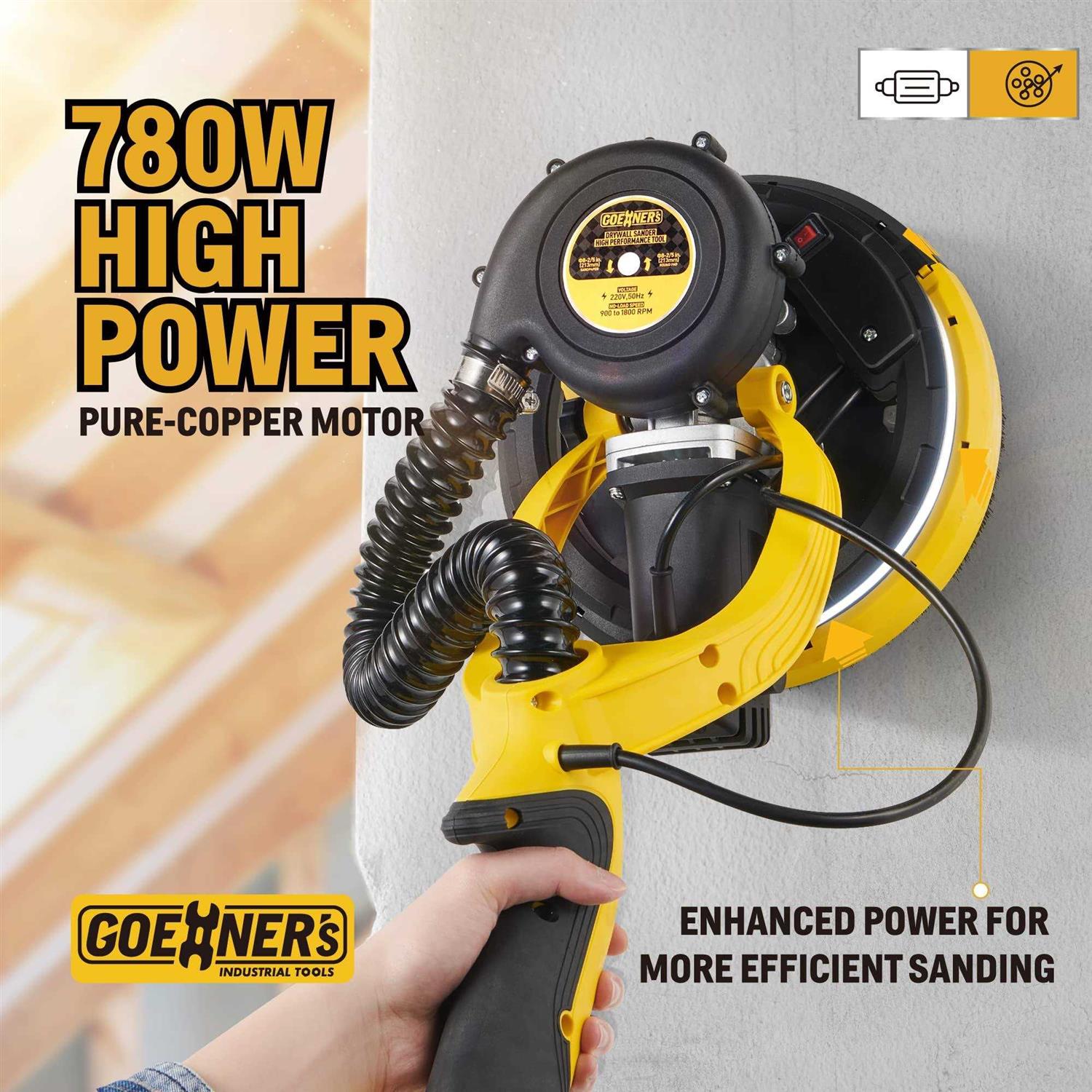 Drywall Sander Electric Drywall Sander 1390W 8.5A Variable Speed 900-2600RPM Wall Sander - Inhomebuy