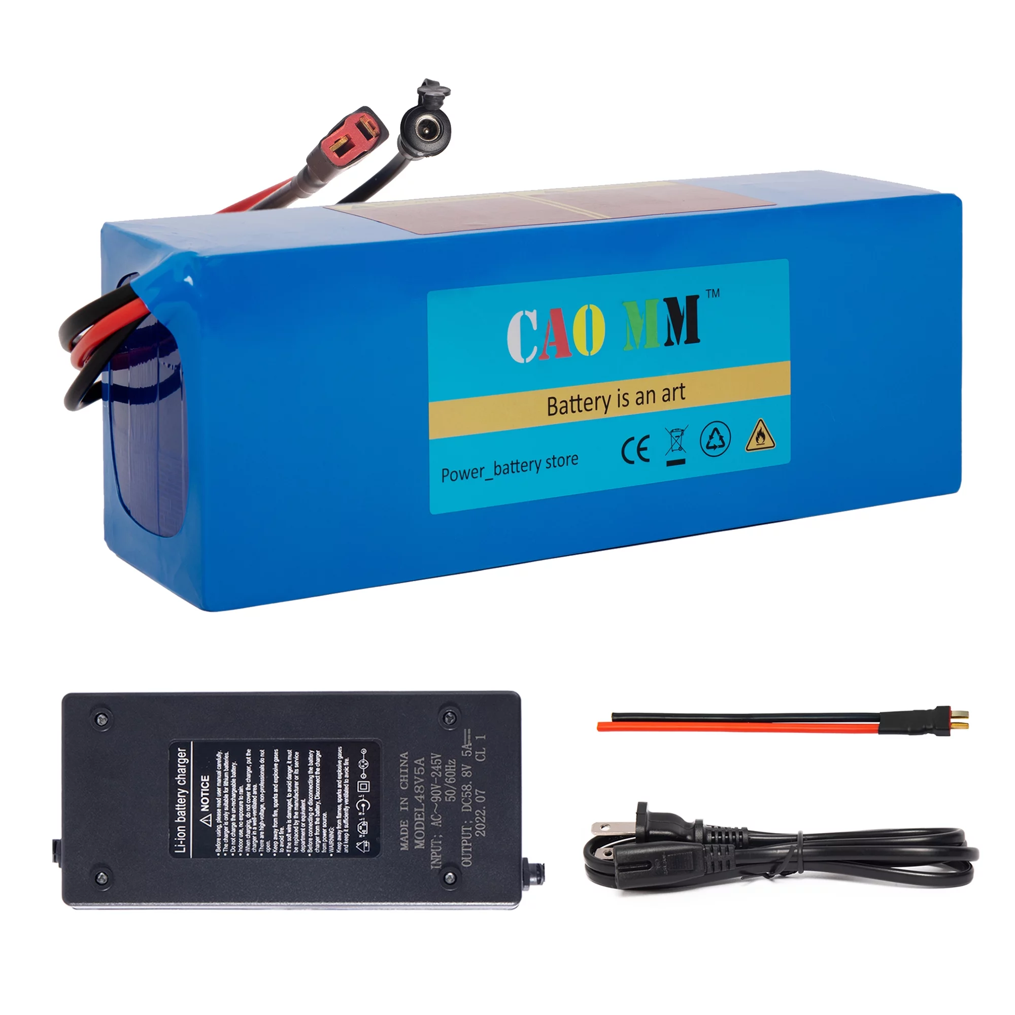 Ebike Battery 48V 10Ah Lithium Battery with 5A Fast Charger Scooter Battery for 1000W Electric Bike Motor - Inhomebuy
