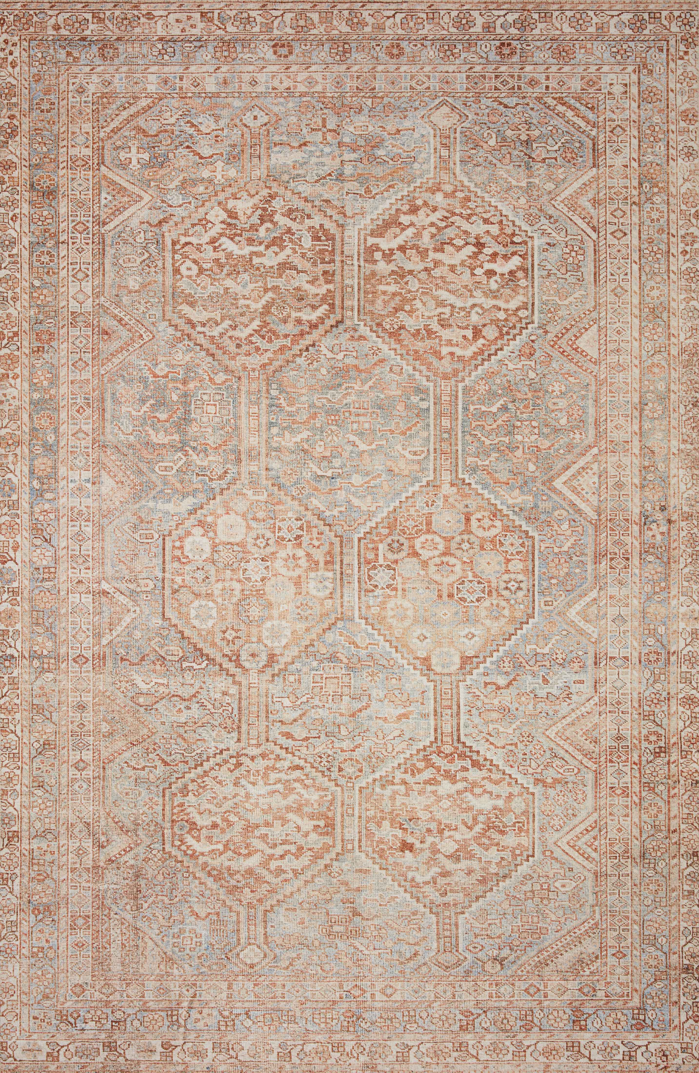 Chris Loves Julia x Loloi Rug in Tangerine, Mist - 8'6