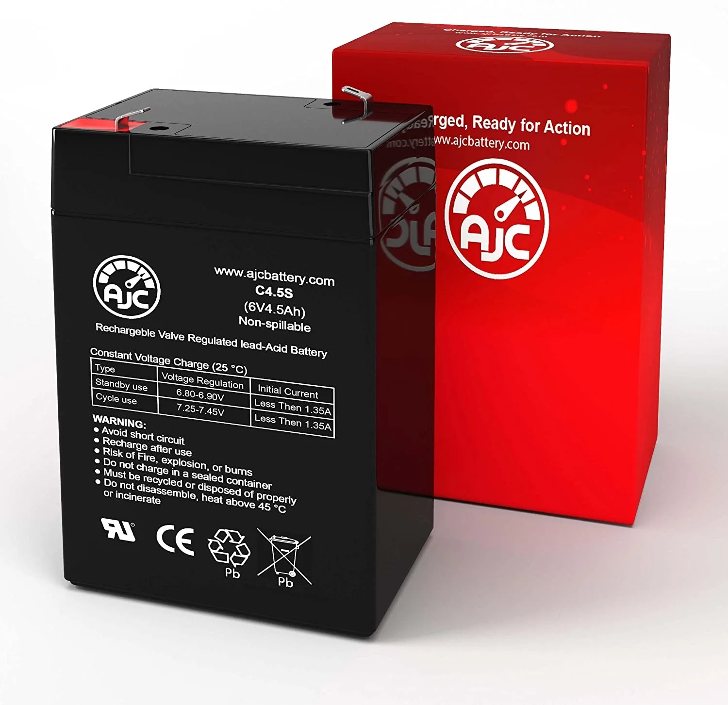 Power Patrol SLA0905 6V 4.5Ah Sealed Lead Acid Battery - This Is an AJC Brand Replacement - Inhomebuy