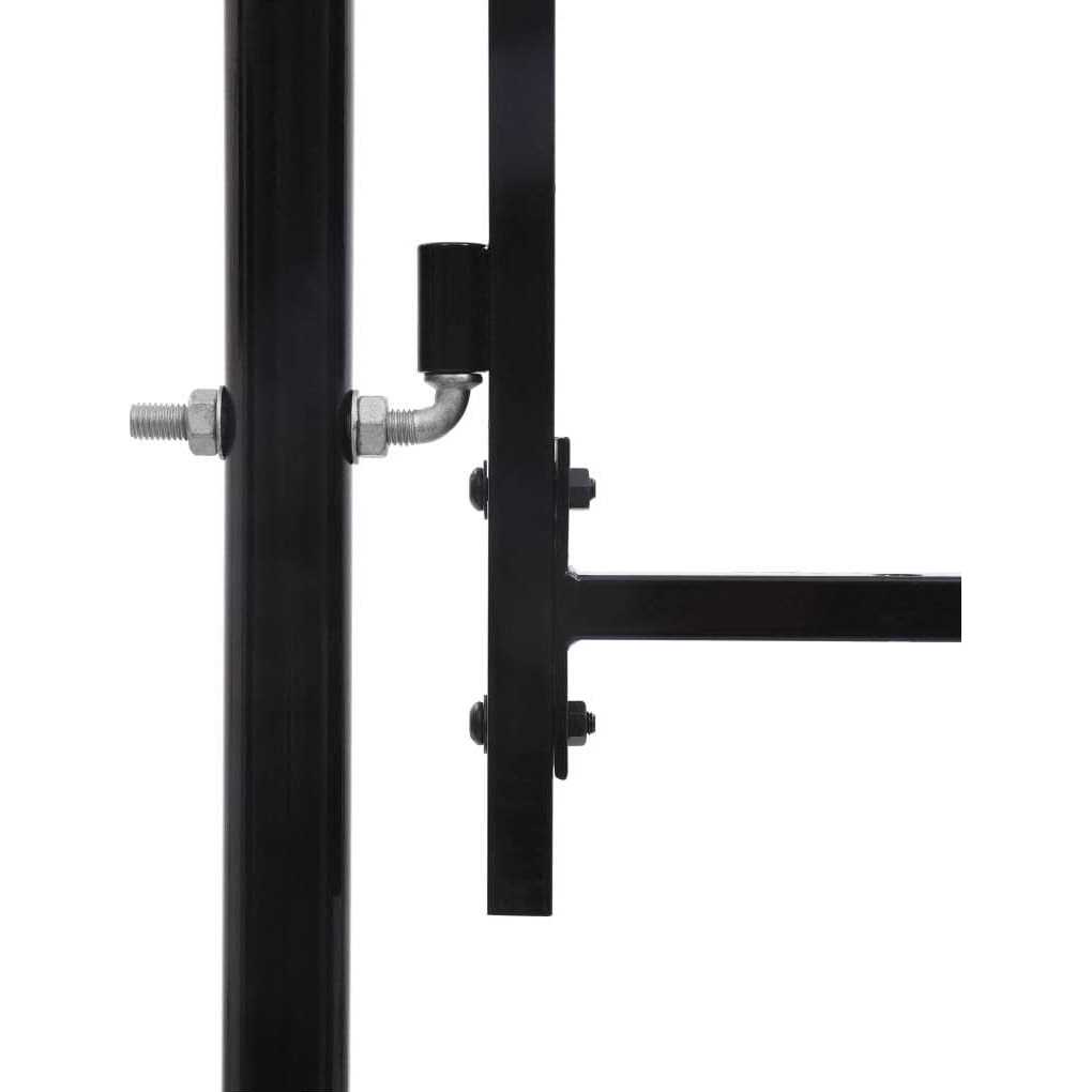 vidaXL Fence Gate Single Door with Spike Top Steel Black - Inhomebuy