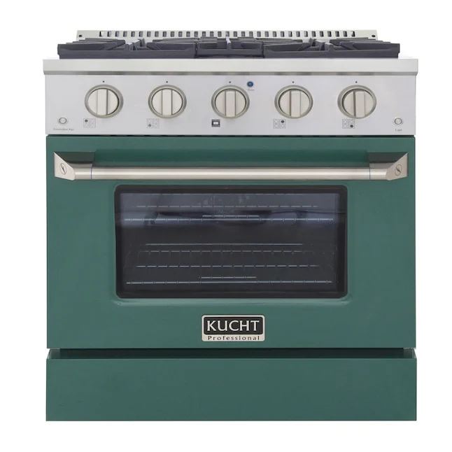 Kucht Professional 30 in. 4.2 cu ft. Propane Gas Range with Green Door and Silver Knobs, KNG301/LP-G - Inhomebuy