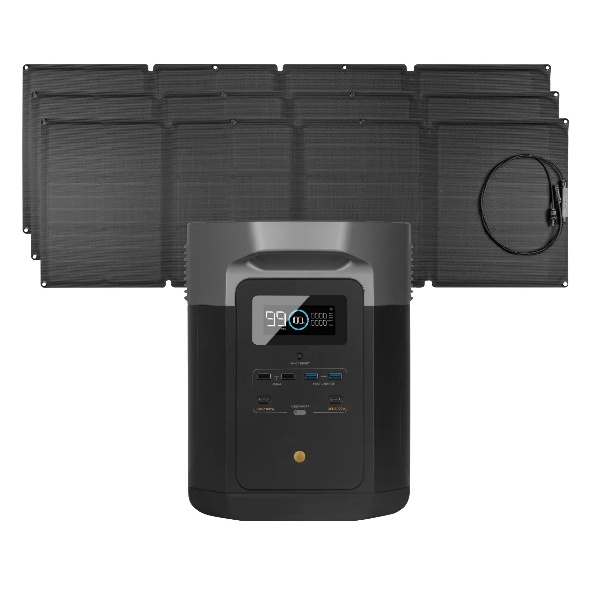EcoFlow Package - DELTA Max 2000 Portable Power Station (2016Wh) and 3 x Portable Solar Panel (110W) - Inhomebuy