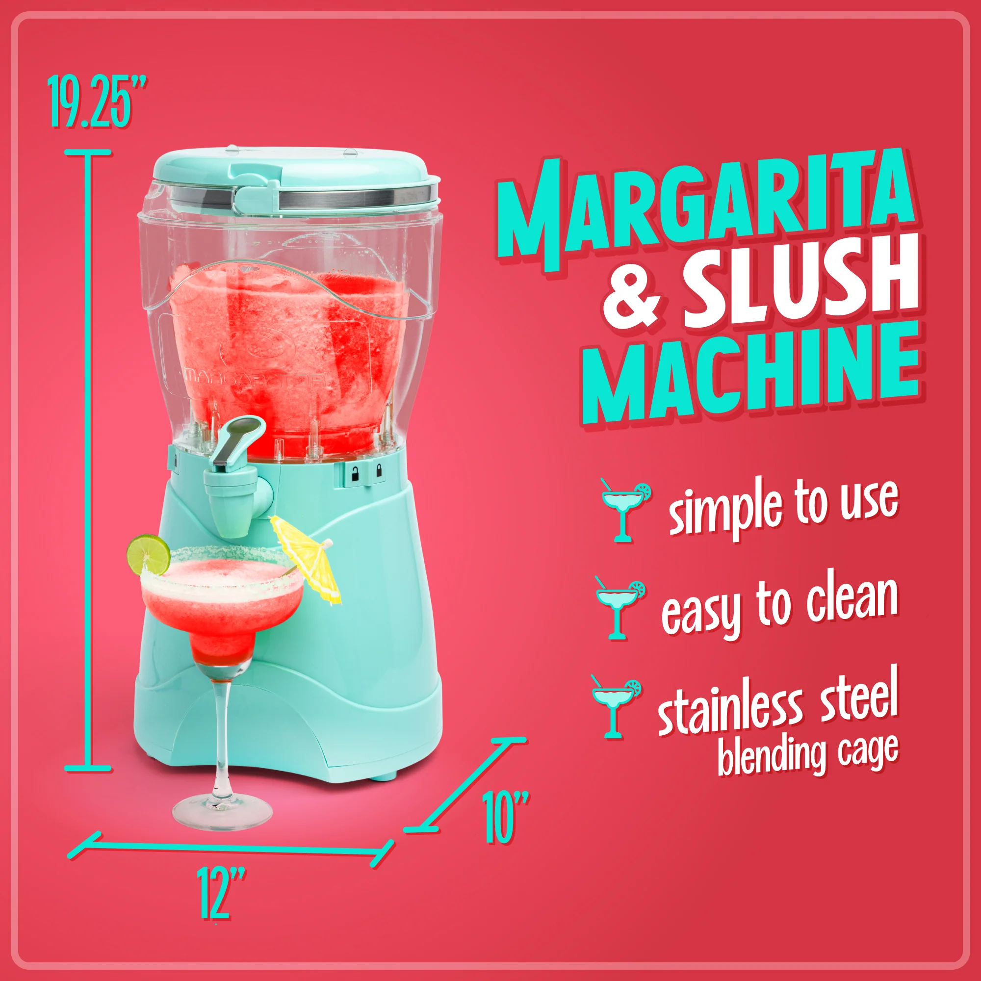 1-Gallon Margarita & Slush Machine, Aqua - Inhomebuy