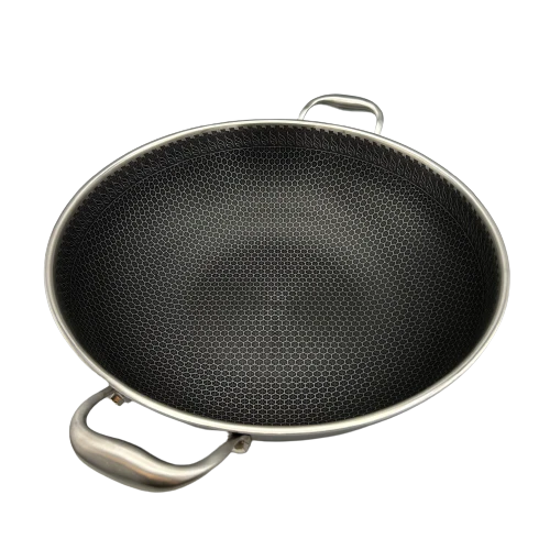 Healthy Bear Ory Hybrid Wok: 36cm with glass lid, dual handles | BC-HW36N - Inhomebuy