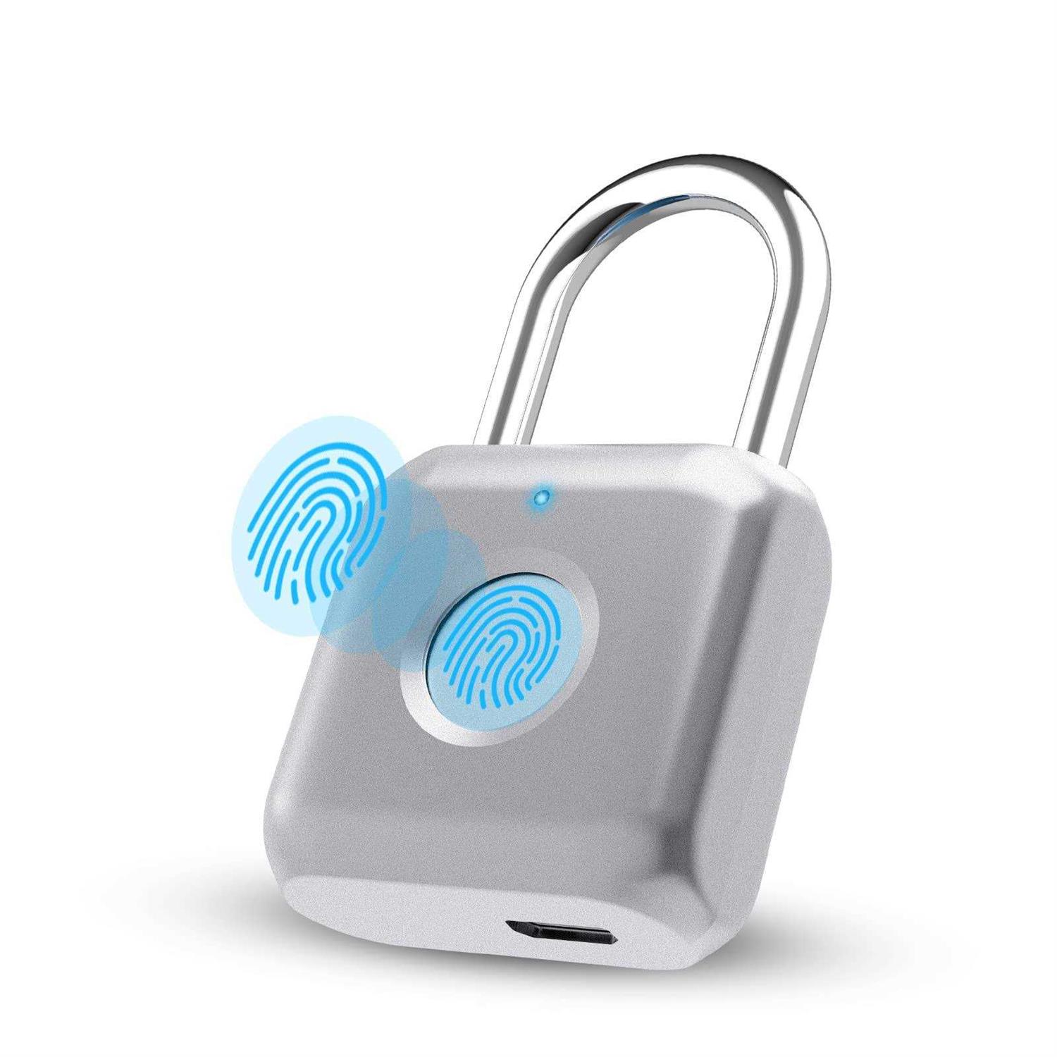 Pothunder Fingerprint Padlock Smart Padlock Locker Lock Biometric Metal Keyless - Inhomebuy