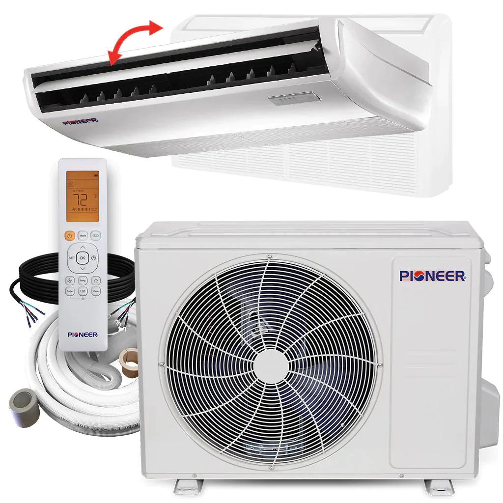 Pioneer® 24,000 BTU 20 SEER Floor/Ceiling Mini-Split Air Conditioner Heat Pump System with 16 ft. Line Sets, UYB024GMFILCAD-16 - Inhomebuy