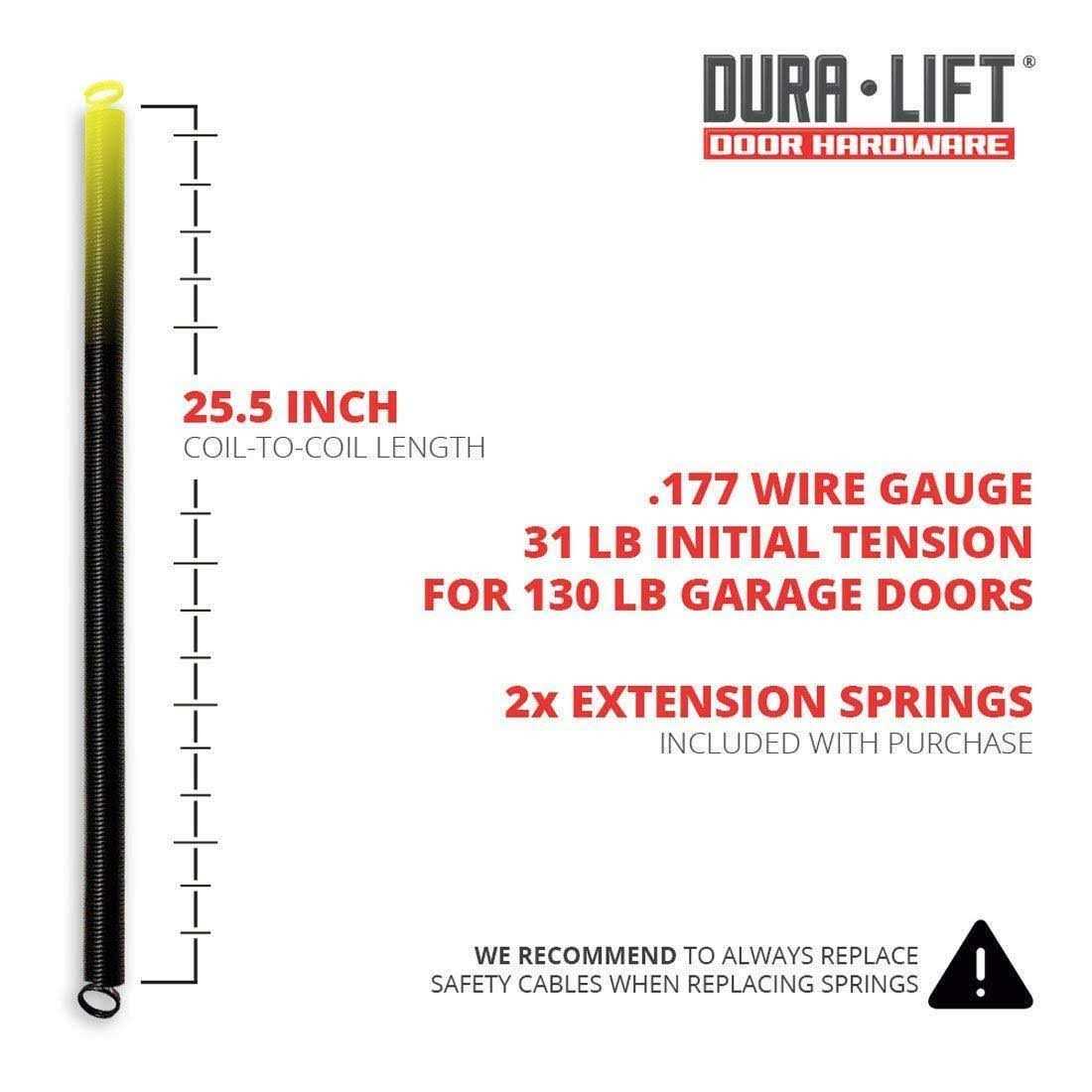 Dura-Lift Heavy Duty Extension Garage Door Spring 2-Pack - Inhomebuy