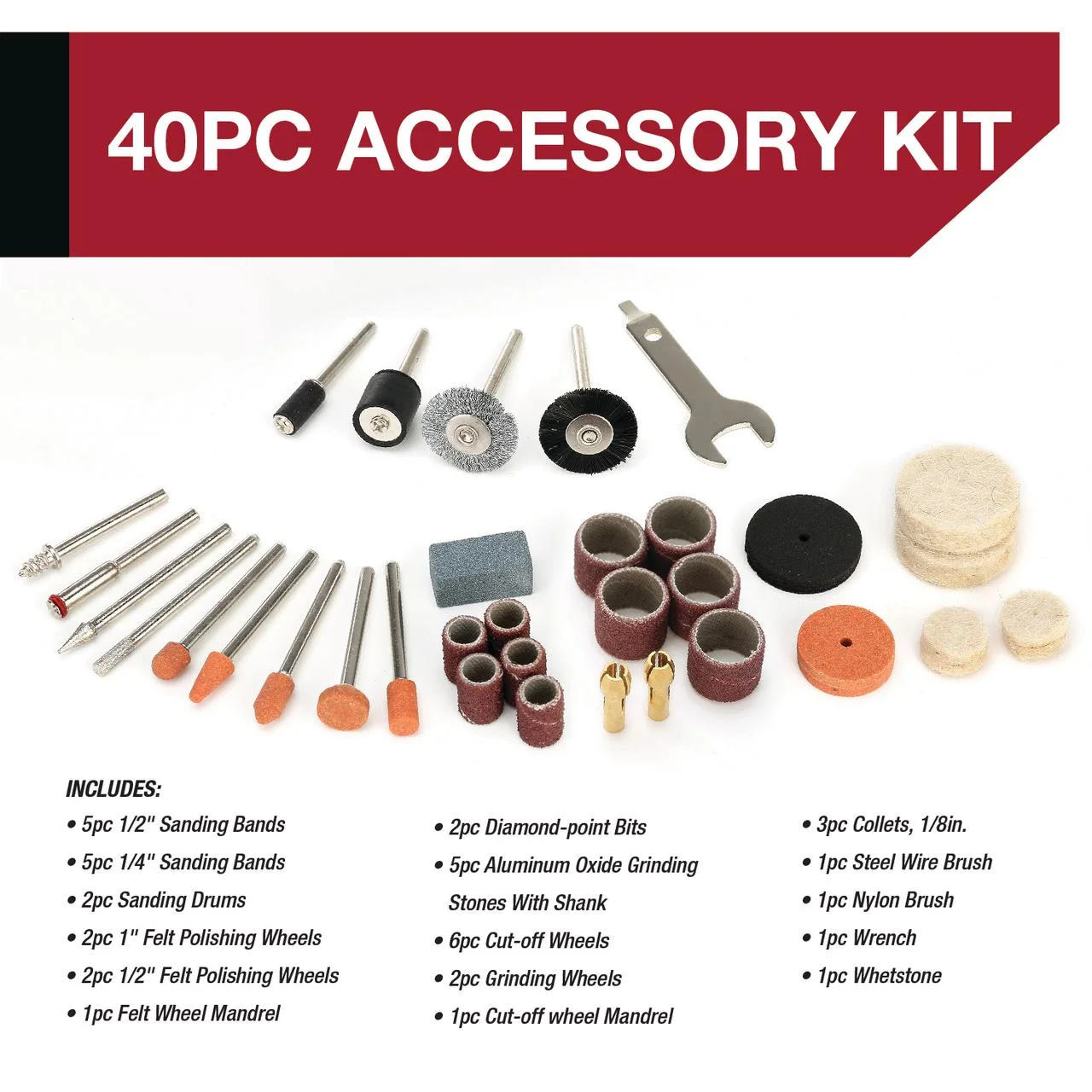 Hyper Tough 8V MAX Cordless Rotary Tool, Non Removable 1.5 Ah Battery with Charger, 40 Piece Accessory Kit & Plastic Storage Case - Inhomebuy