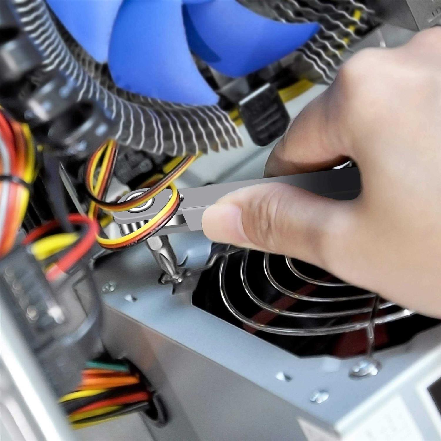 MulWark 1/4 Low Profile Mini Ratchet Wrench Close Quarters Screwdriver Set with High Torque - Inhomebuy