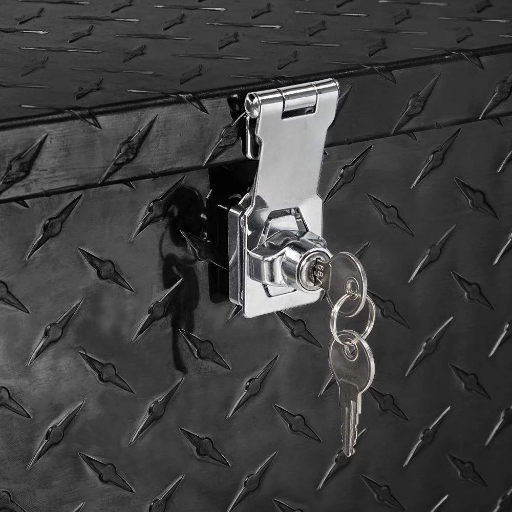 30” Aluminum Truck Tool Box with Lock Trailer Pickup Underbody Truckbed Storage, Black - Inhomebuy