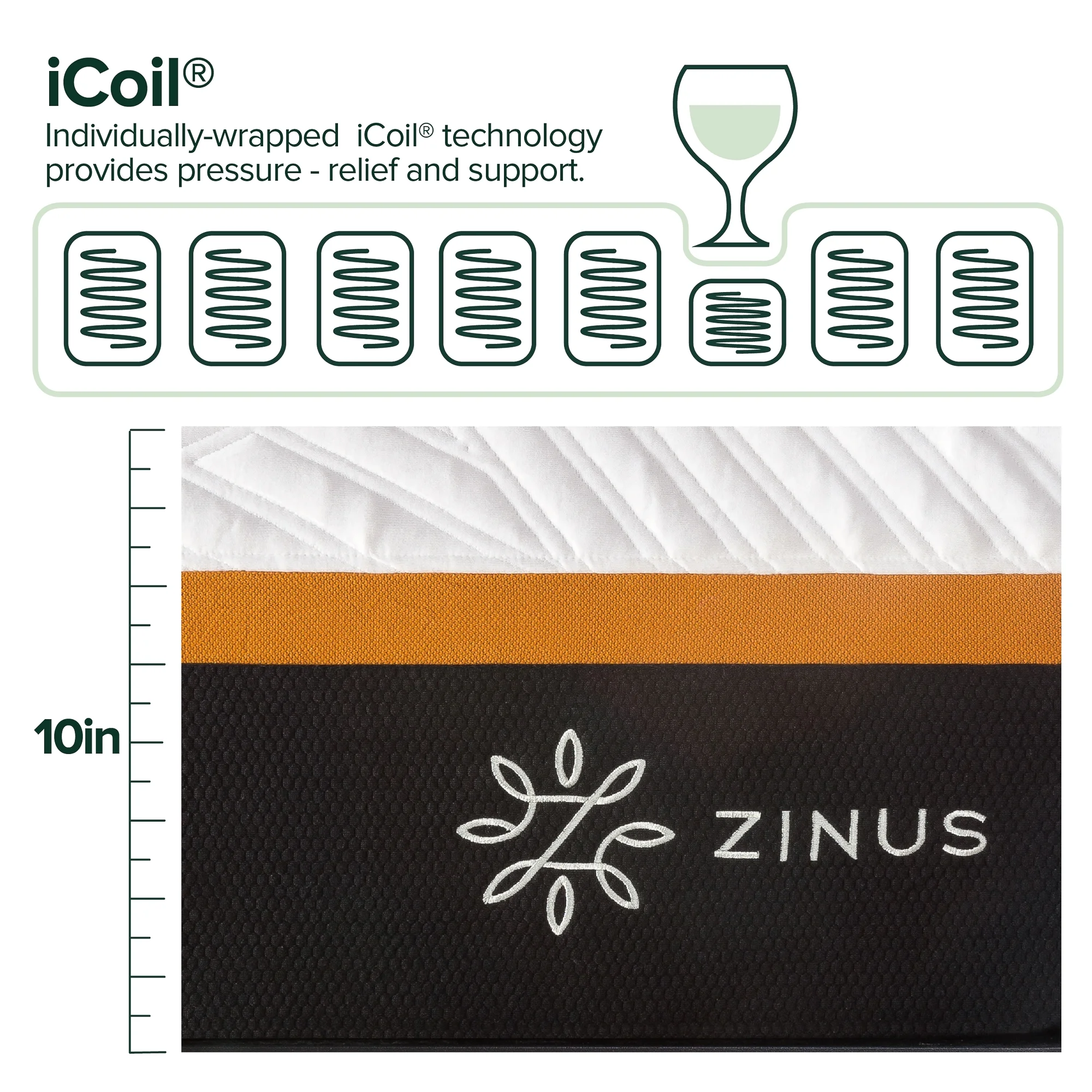 Zinus Cooling Copper ADAPTIVE® 10