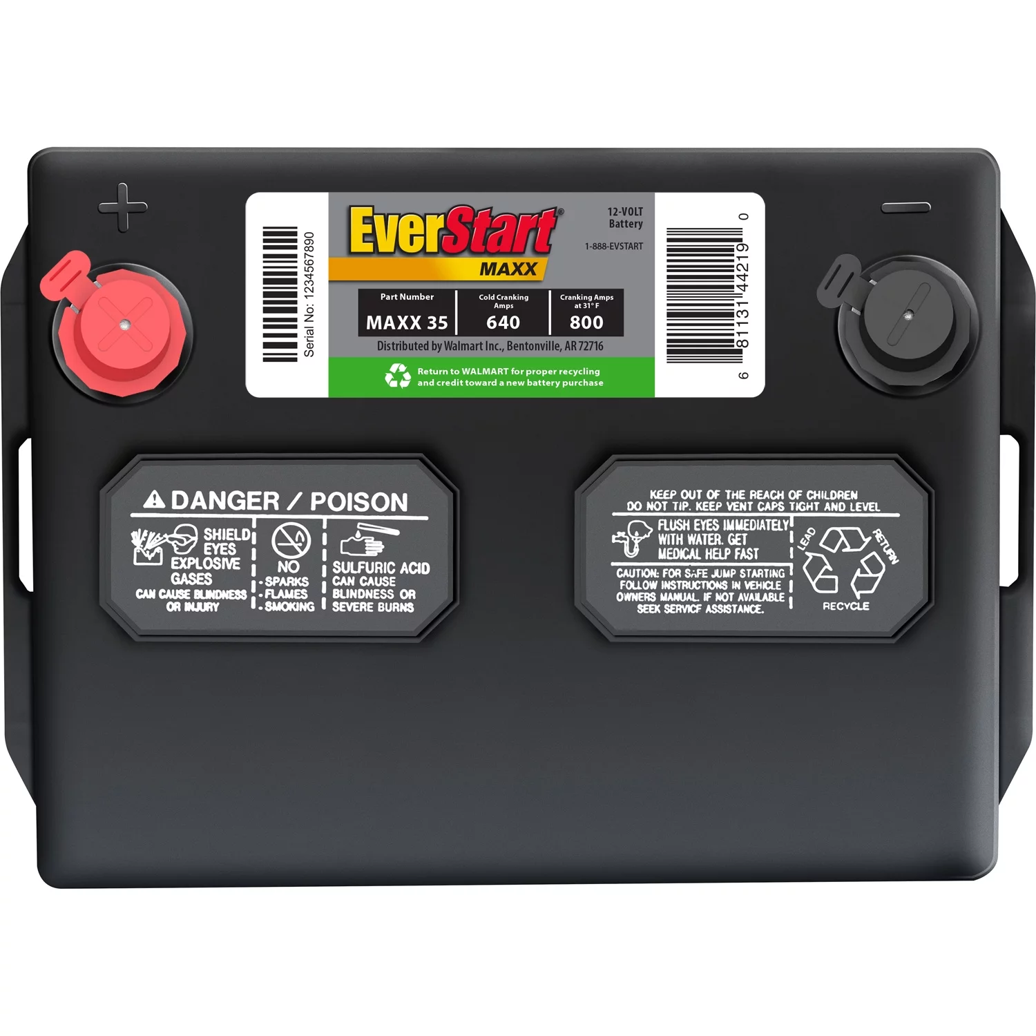 EverStart Maxx Lead Acid Automotive Battery, Group Size 35 12 Volt, 640 CCA - Inhomebuy
