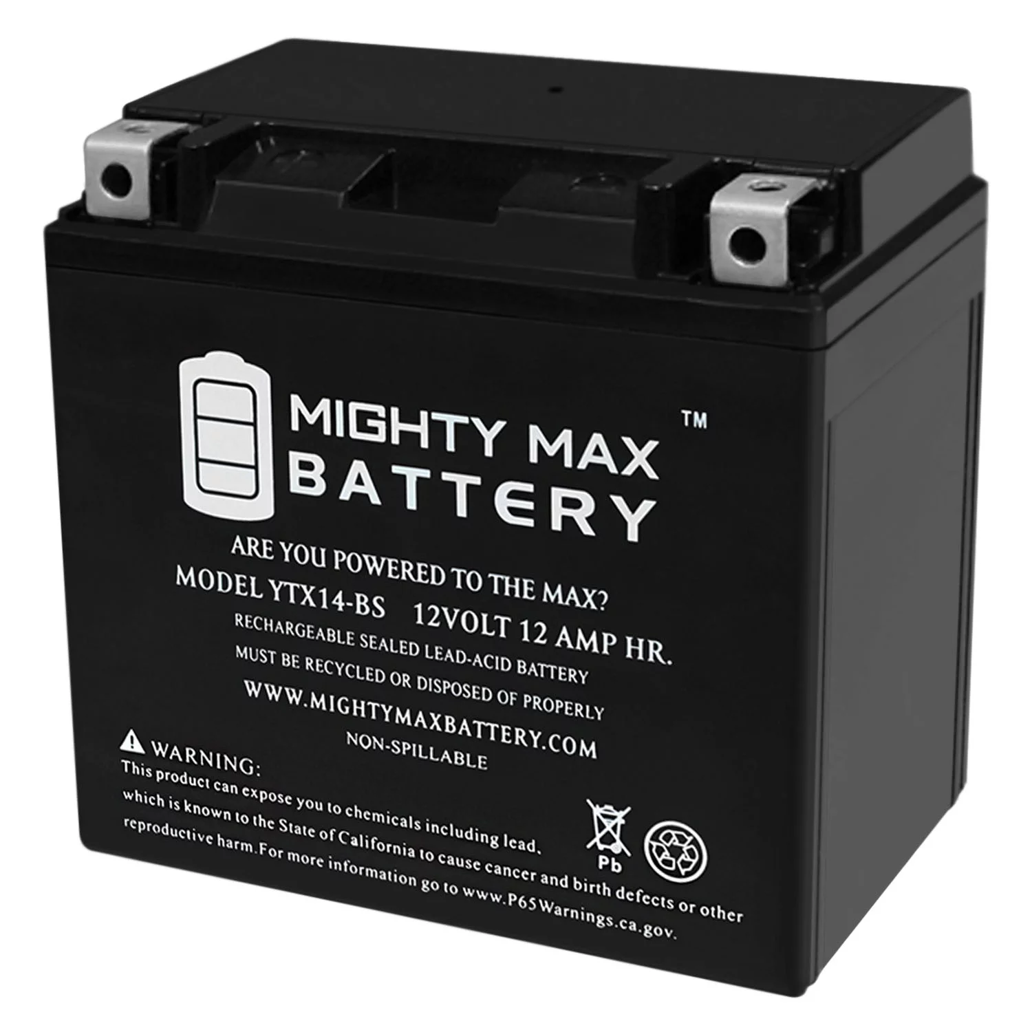 YTX14-BS Battery Replacement for PTX14-BS, UTX14-BS - Inhomebuy