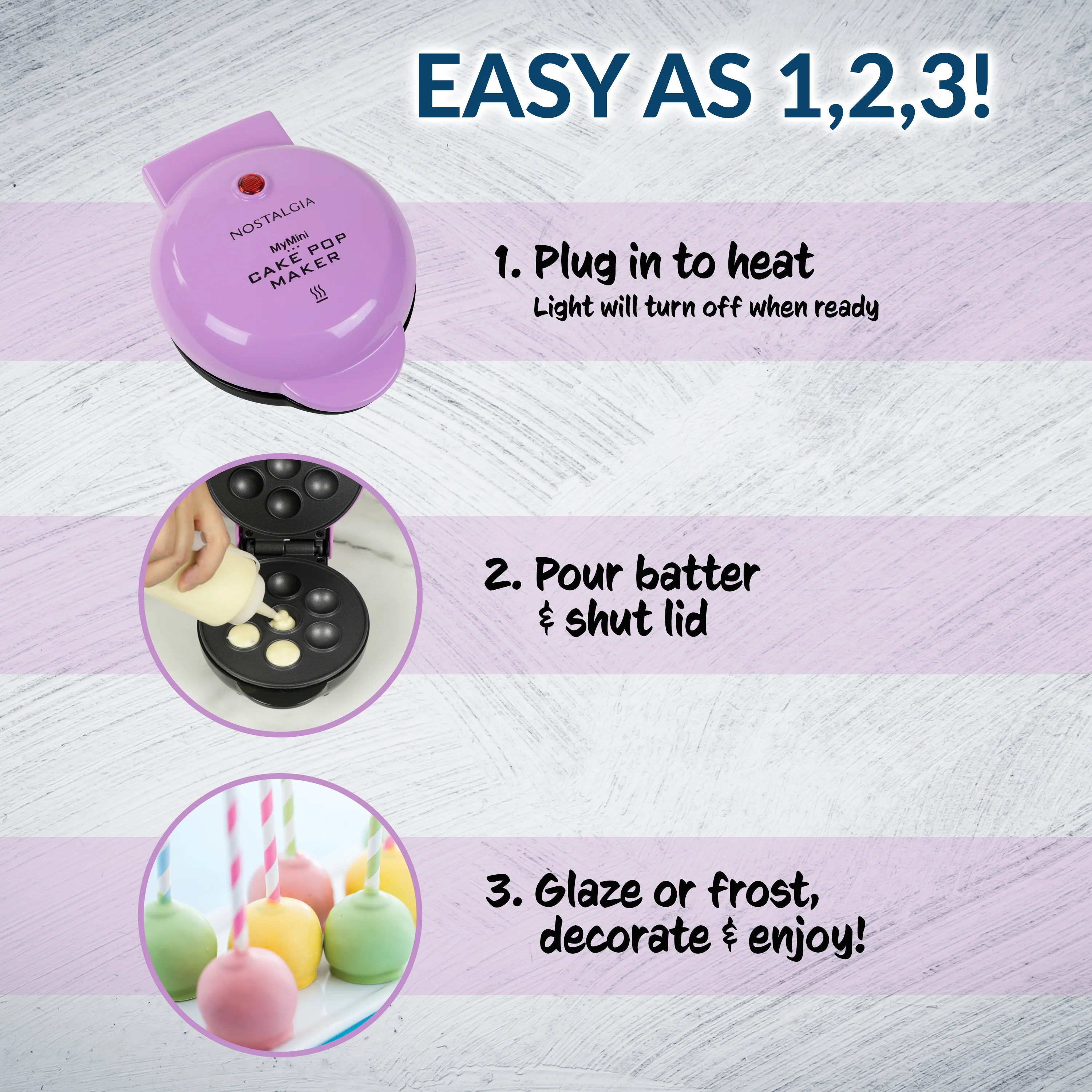 MyMini Cake Pop Maker, Purple - Inhomebuy