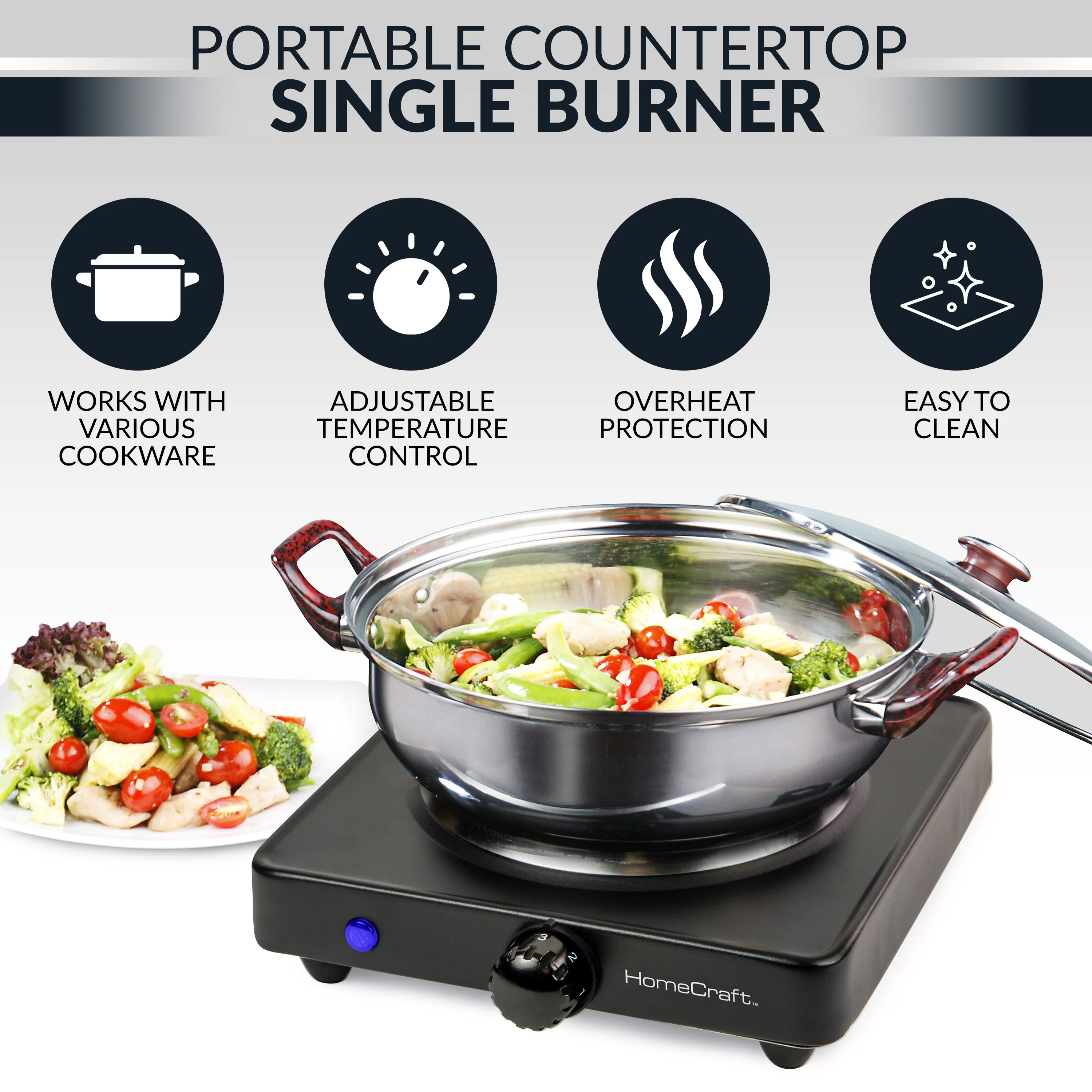 HomeCraft�?Single Burner Hot Plate - Inhomebuy