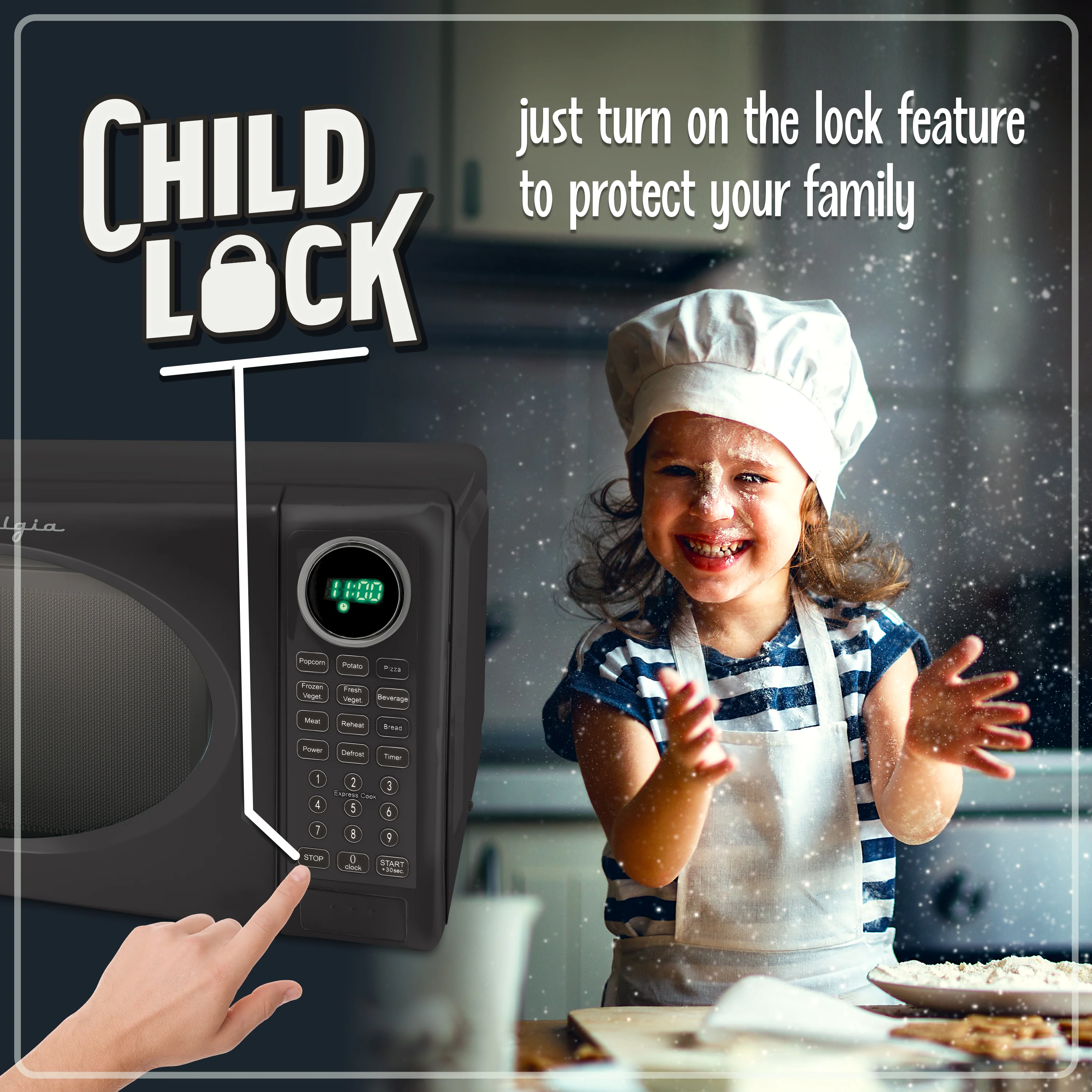 Retro 0.7 Cu Ft Retro Microwave, Black + Accessory Bundle - Inhomebuy