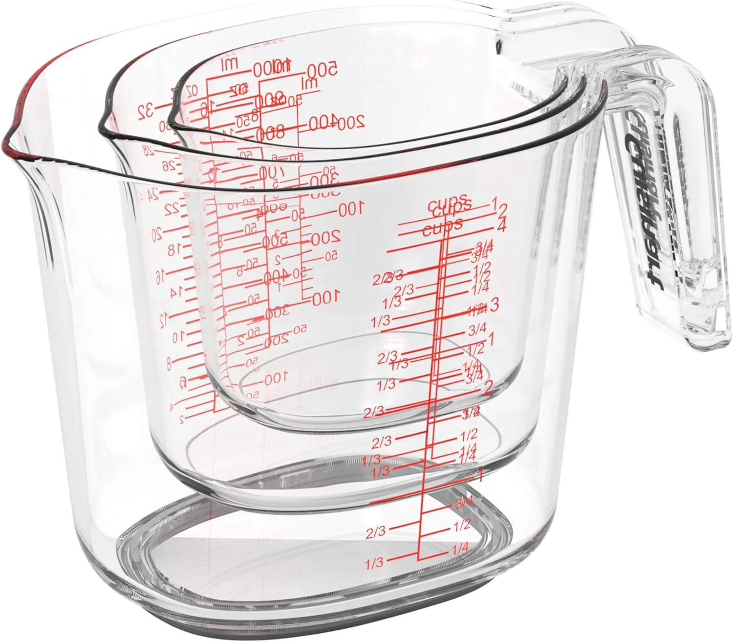 Cuisinart nesting Measuring Cup Set: 3-pc (1-cup, 2-cup and 4-cup), heat-resistant plastic | CTG-00-3MCC - Inhomebuy