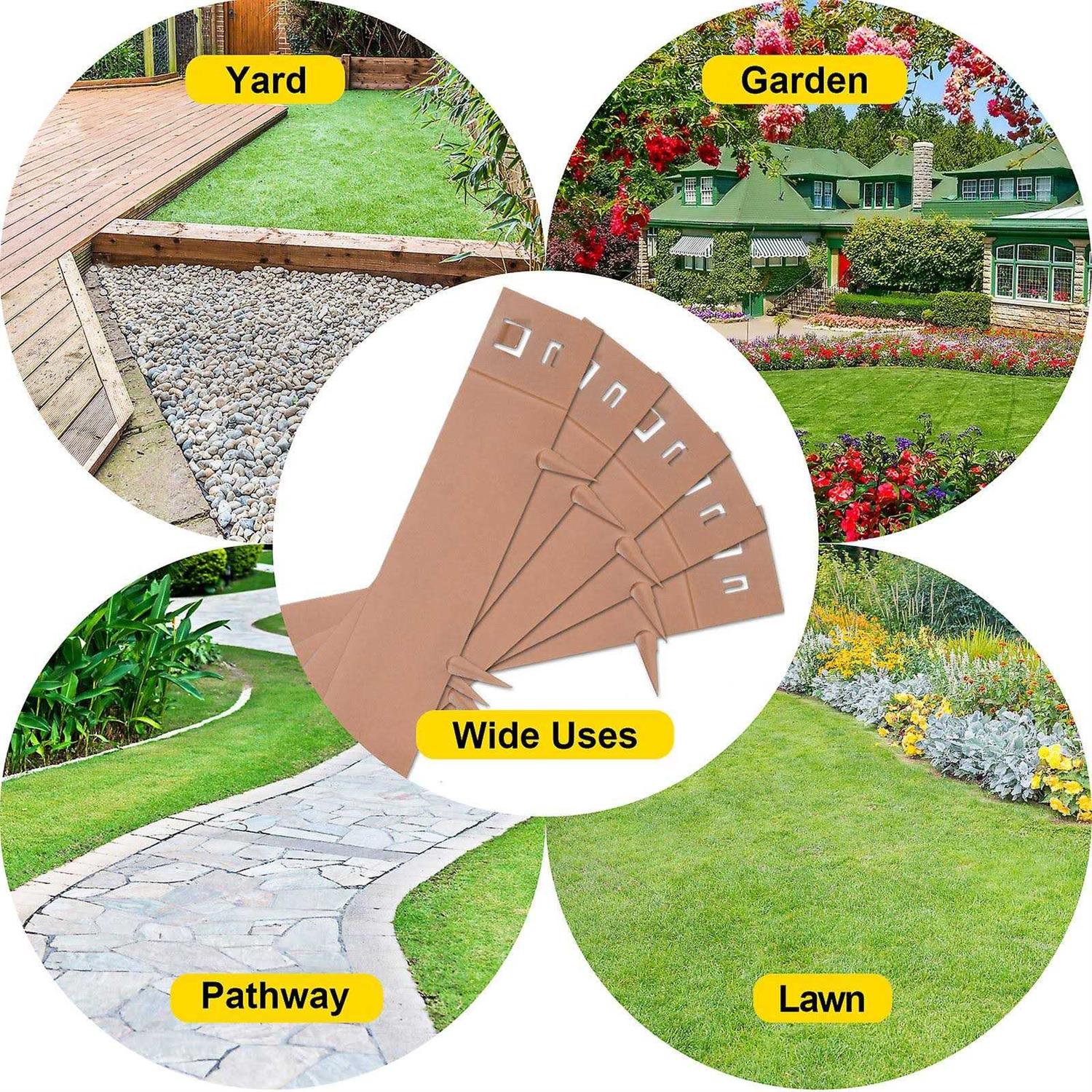 VEVOR Steel Lawn Edging 5pcs Garden Metal Landscape Edging Border - Inhomebuy