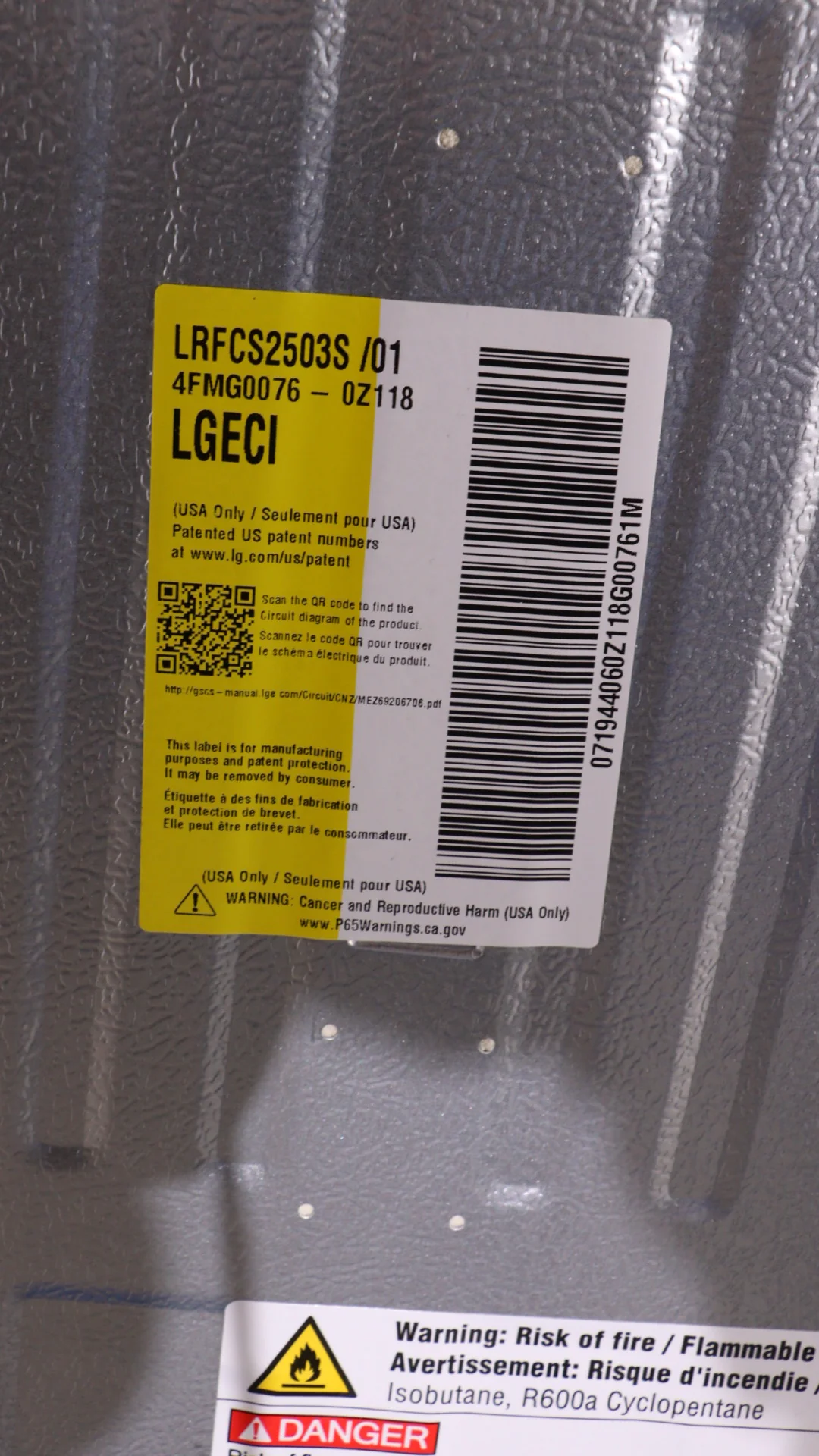 LG 33 IN. 25 CU. FT. SMUDGE-RESISTANT STAINLESS-STEEL FRENCH DOOR REFRIGERATOR WITH SMARTDIAGNOSIS - - Inhomebuy