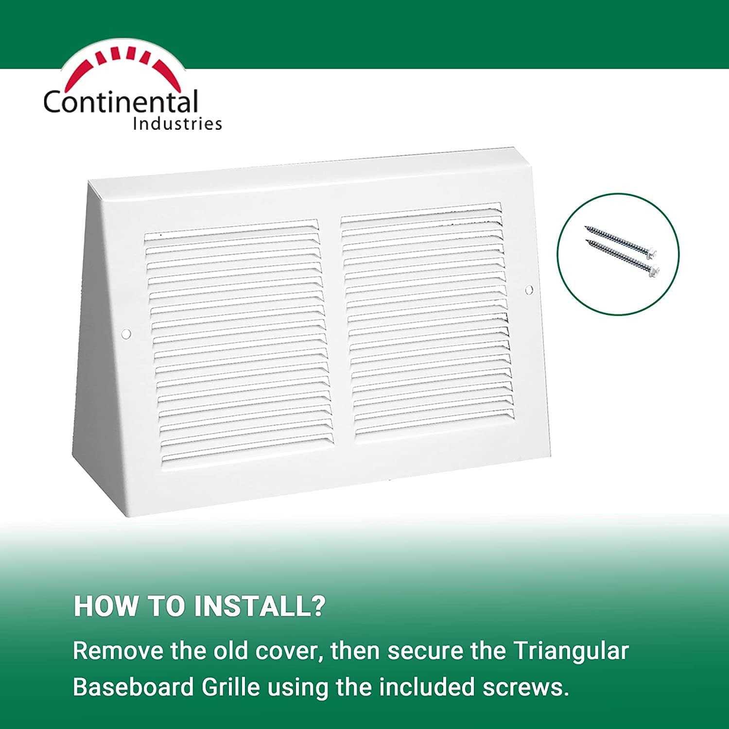 White Triangular Baseboard Grill - Inhomebuy