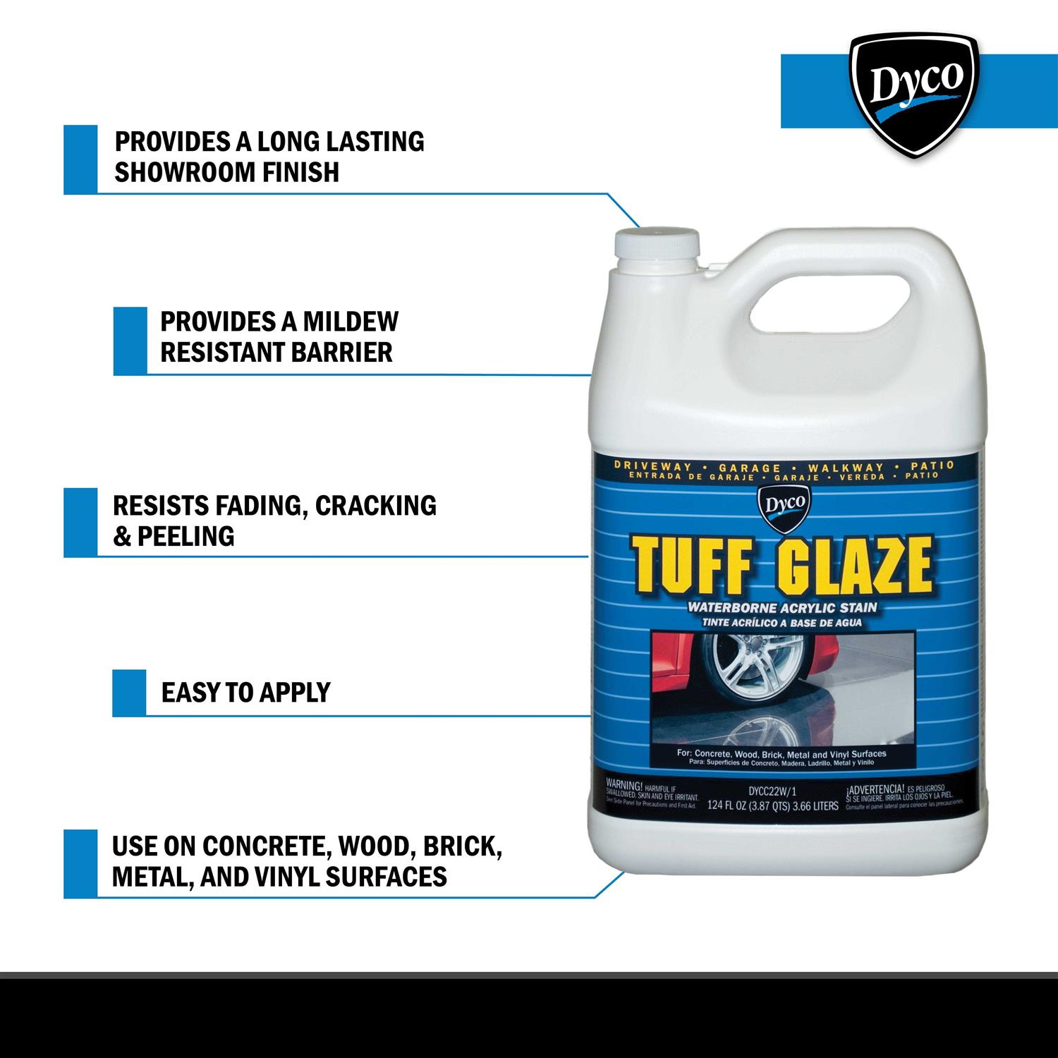 Dyco Tuff Glaze C22W Clear High Gloss Waterborne Acrylic Sealer - Inhomebuy