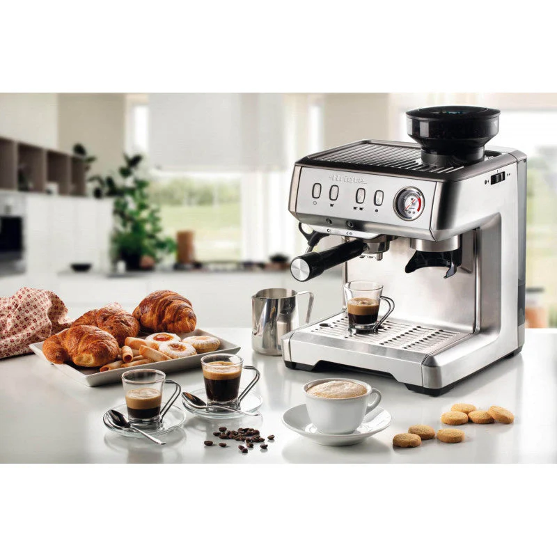 Espresso Coffee Machine In Stainless Steel, Built-in Ginder, 1600W - Inhomebuy