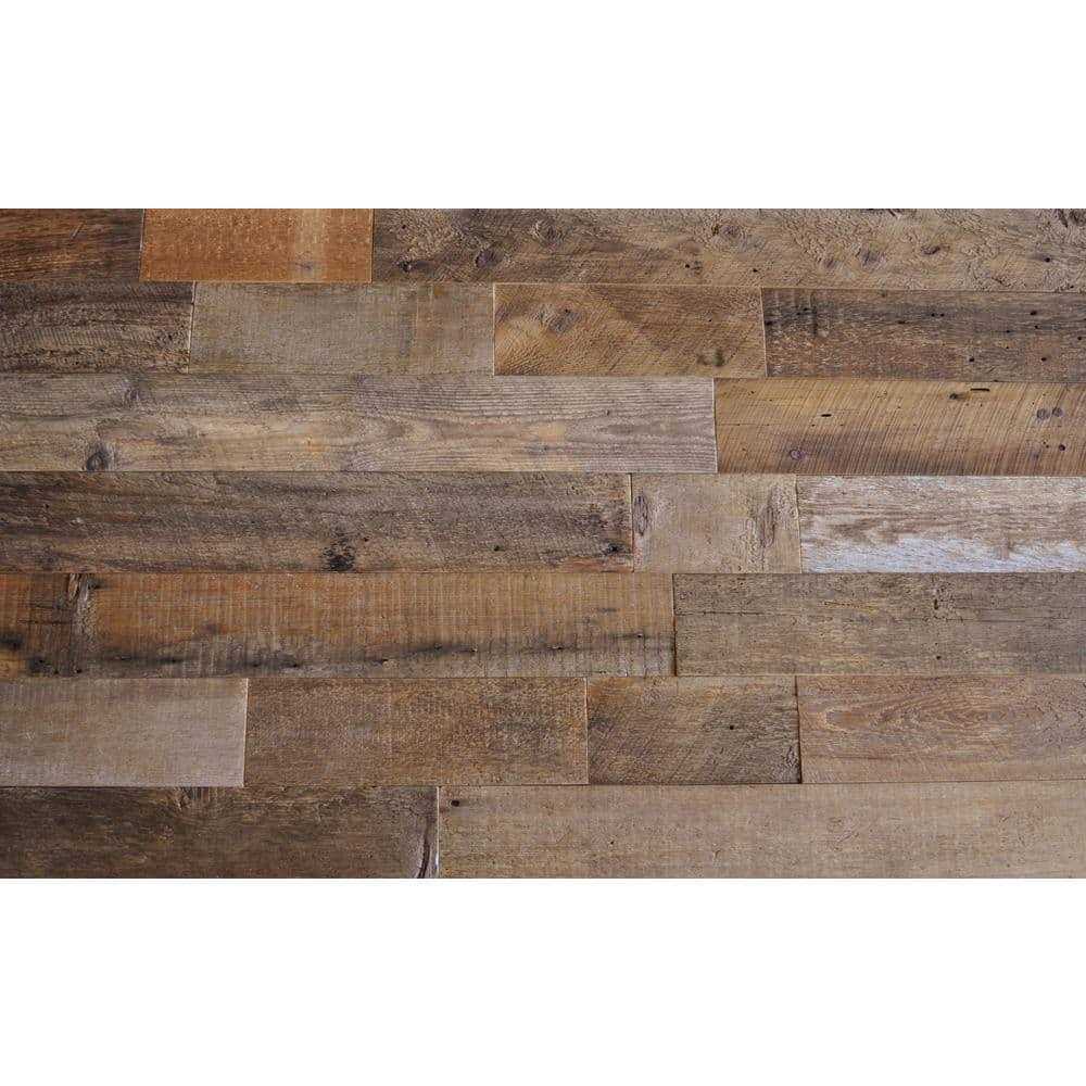 East Coast Rustic Reclaimed Barn Wood Brown 3/8 in. Thick x 3.5 in. Width x Varying Length Solid Hardwood Wall Plank - Inhomebuy