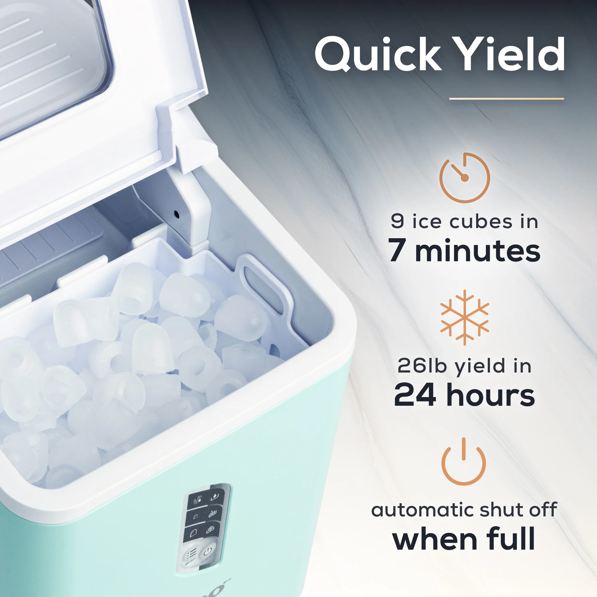 Igloo Automatic Self-Cleaning 26-Pound Ice Maker, Aqua - Inhomebuy