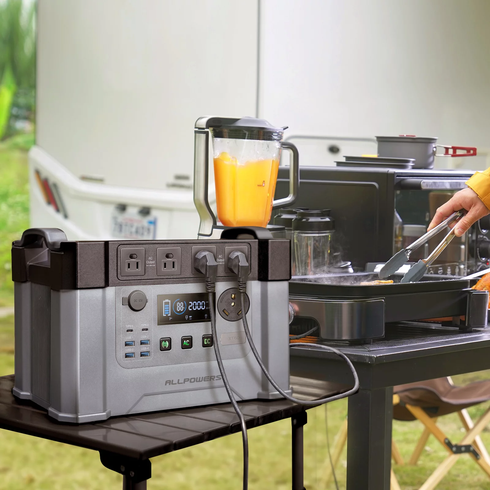 ALLPOWERS S2000 Pro Portable Solar Generator, 2400W 1500Wh Portable Power Station for Camping RV Camper Home Emergency - Inhomebuy