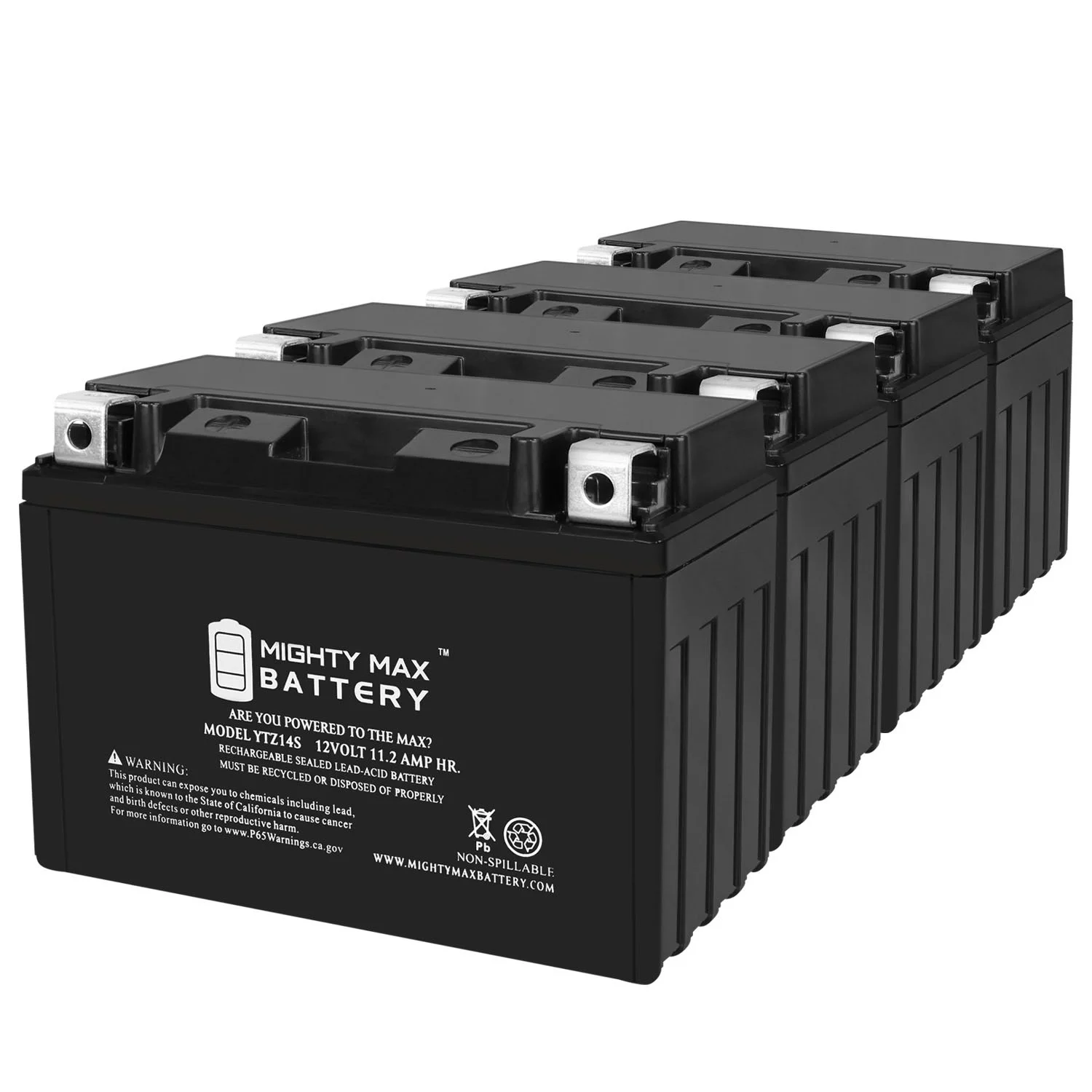 YTZ14S -12 Volt 11.2 AH, 230 CCA, Rechargeable Maintenance Free SLA AGM Motorcycle Battery - Inhomebuy