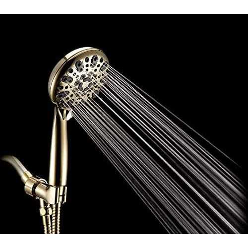 Couradric Handheld Shower Head, 6 Spray Setting High Pressure Shower Head with Brass Swivel Ball Bracket and Extra Long Stainless Steel Hose - Inhomebuy