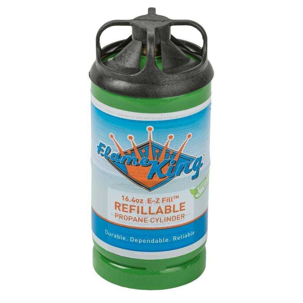 Flame King Refillable 1LB Empty Propane Cylinder Tank Reusable - Inhomebuy