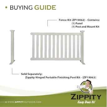 Zippity Outdoor Products Burbank Vinyl Picket Fence - Inhomebuy