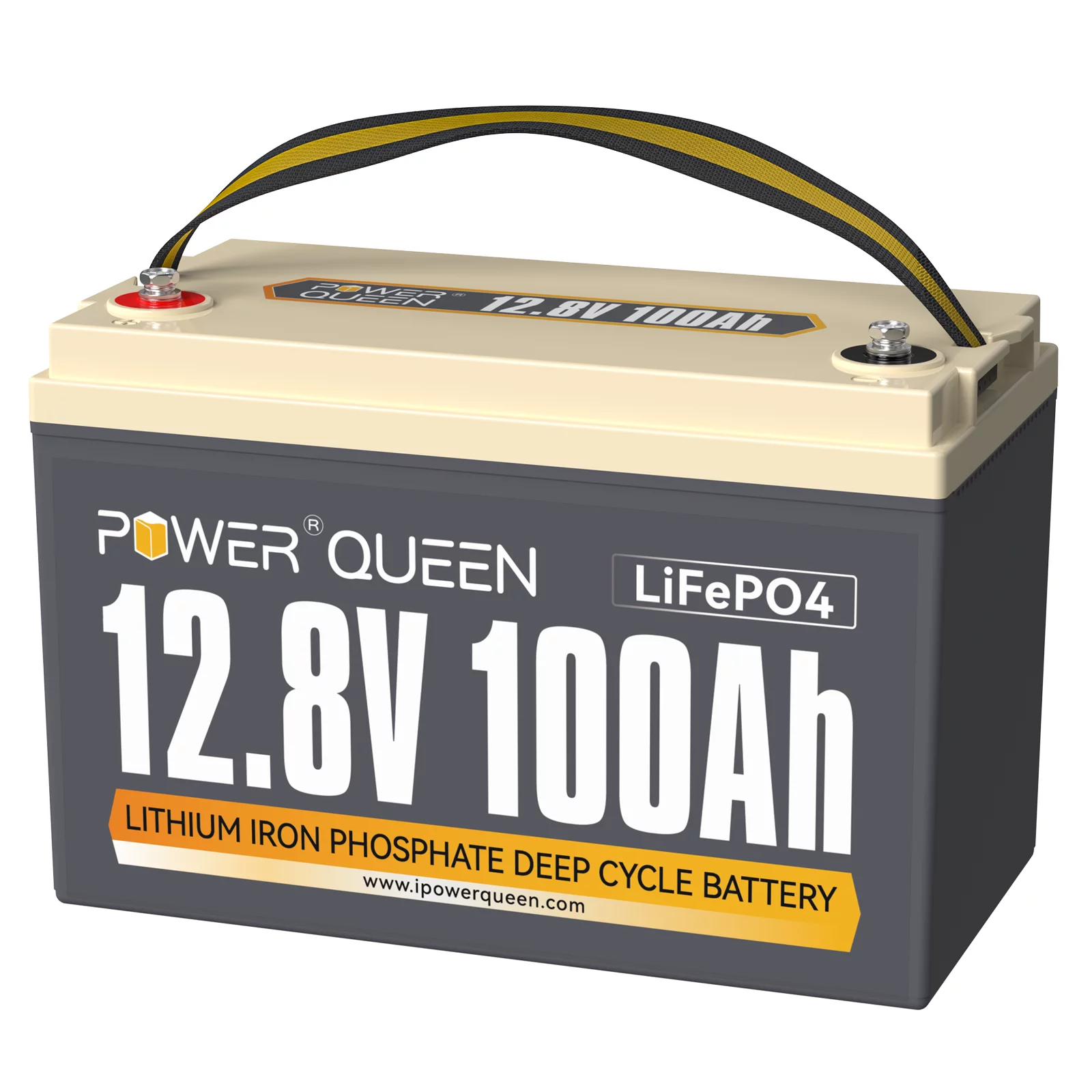Power Queen 12V 100Ah LiFePO4 Lithium Battery Deep Cycle with 100A BMS for Solar Marine - Inhomebuy