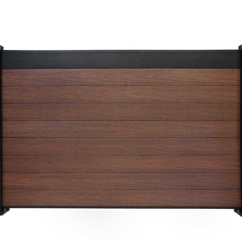 Veranda Euro Style 4 ft. x 6 ft. Black Aluminum/Composite Horizontal Fence Panel EF - Inhomebuy