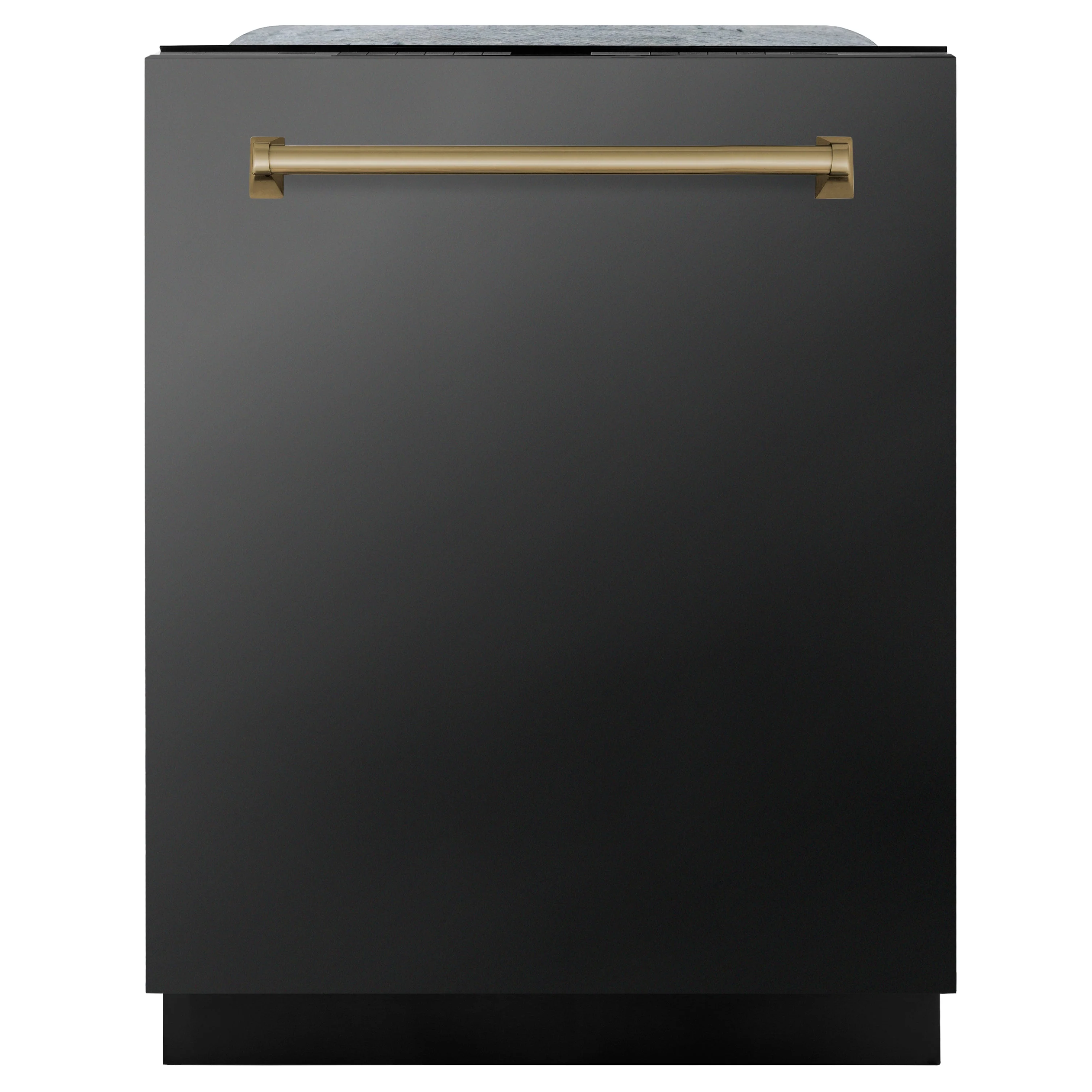 ZLINE Autograph Edition 24 In. 3rd Rack Top Touch Control Tall Tub Dishwasher in Black Stainless Steel with Champagne Bronze Handle, DWMTZ-BS-24-CB - Inhomebuy