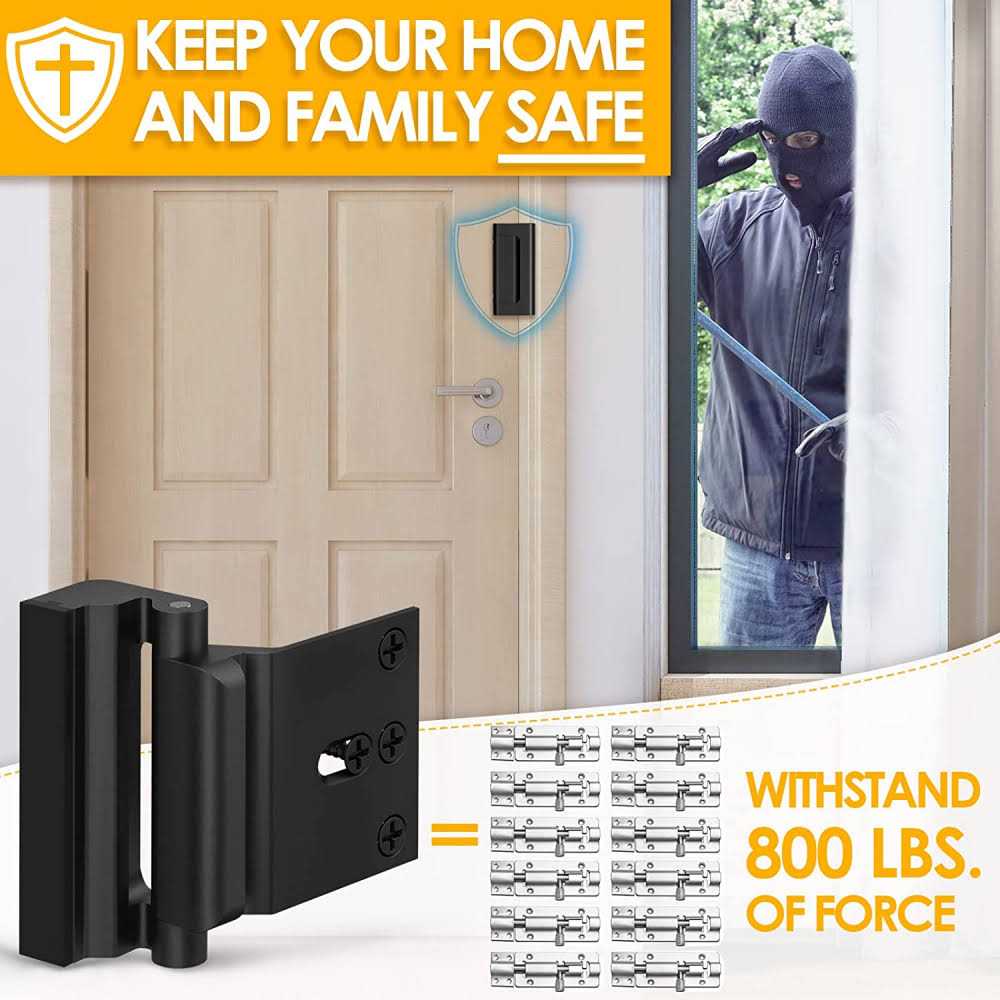 Everplus Home Security Door Lock Childproof Door Reinforcement Lock with 3 Inch Stop Withstand 800 lbs for Inward Swinging Door - Inhomebuy