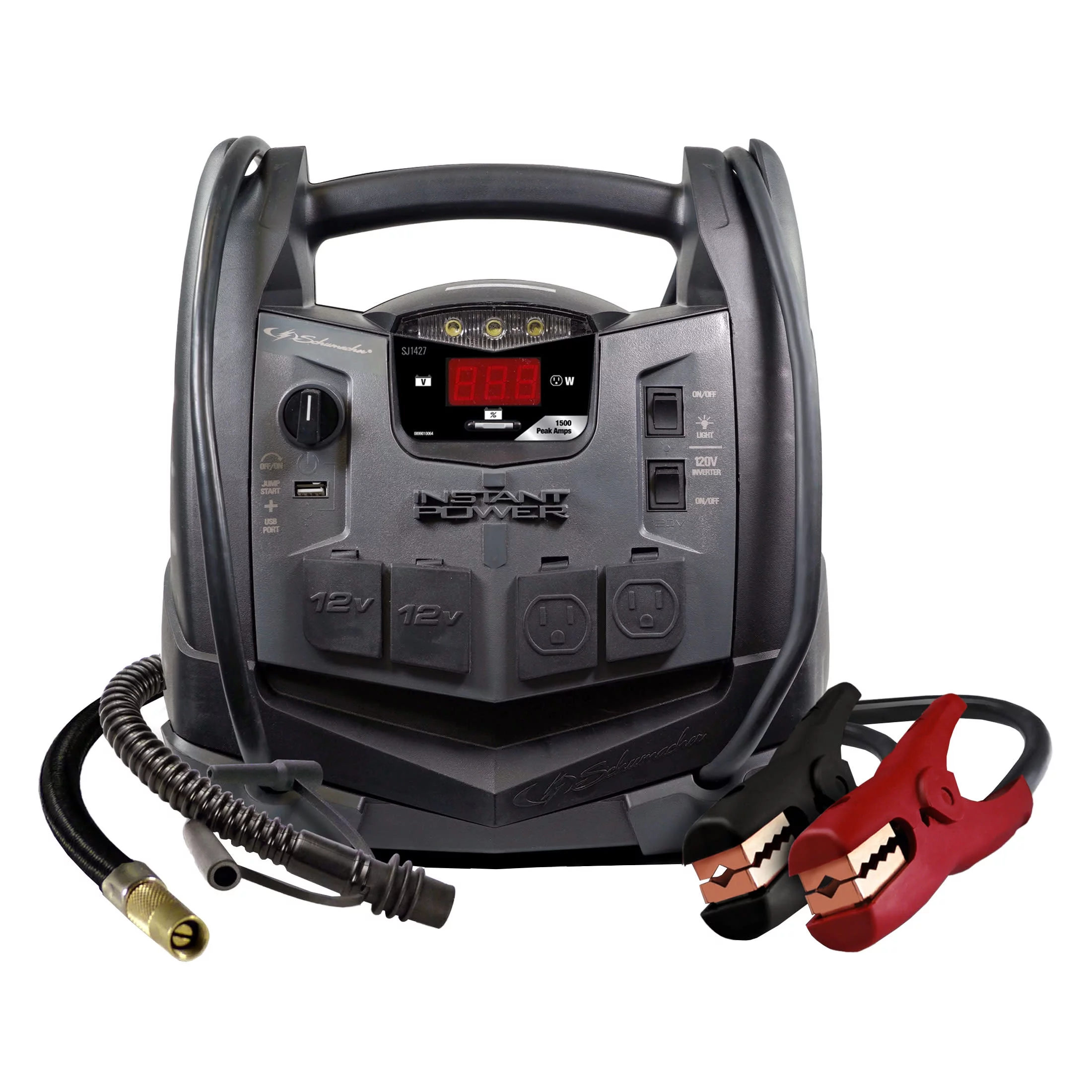 Schumacher SJ1427 6-in-1 Portable Power Station, 1500A Jump Starter, 150-PSI Compressor – New in Box - Inhomebuy