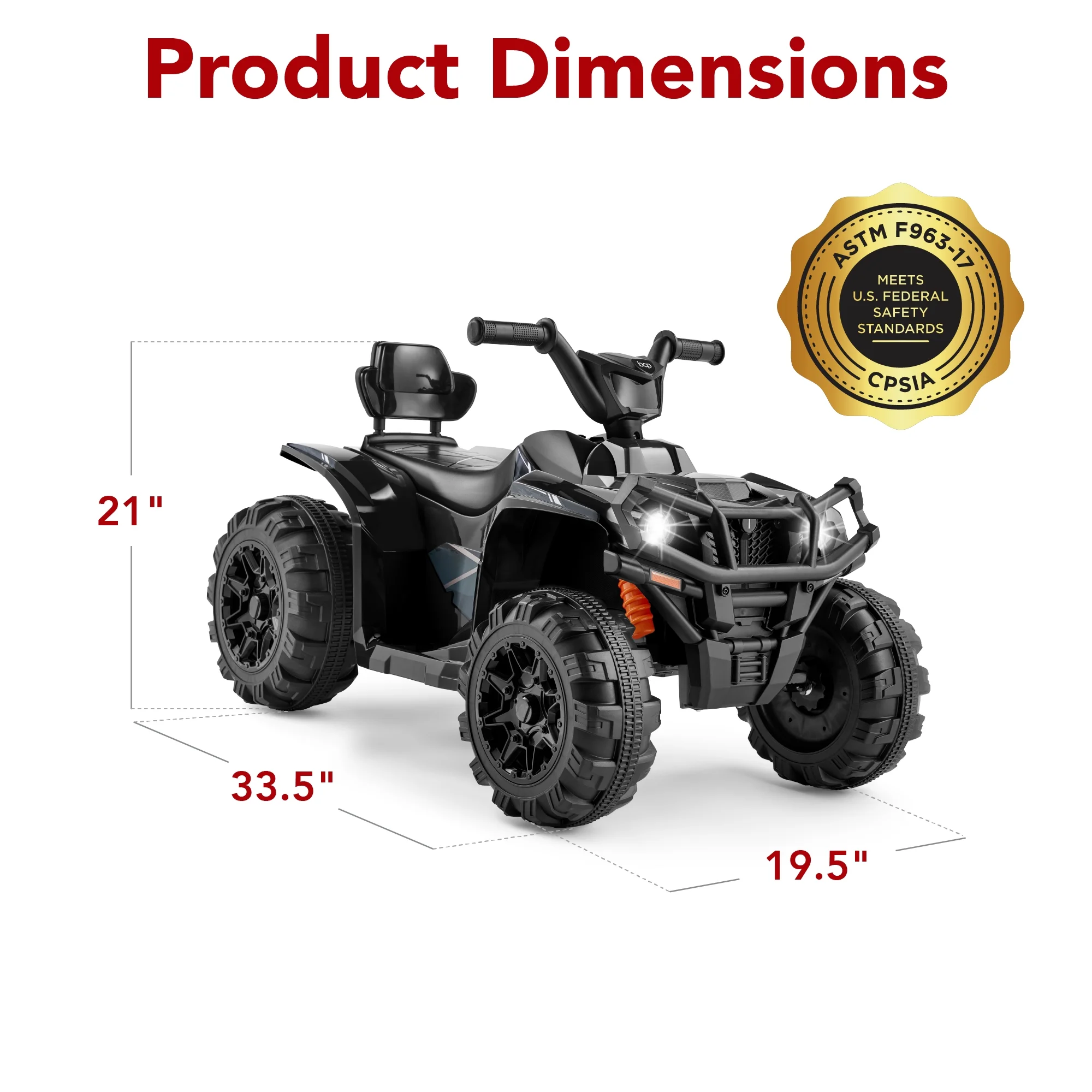 Best Choice Products 12V Kids Ride-On ATV Quad w/ Bluetooth, 2.4mph Max, Treaded Tires, LED Lights, Radio - Black - Inhomebuy