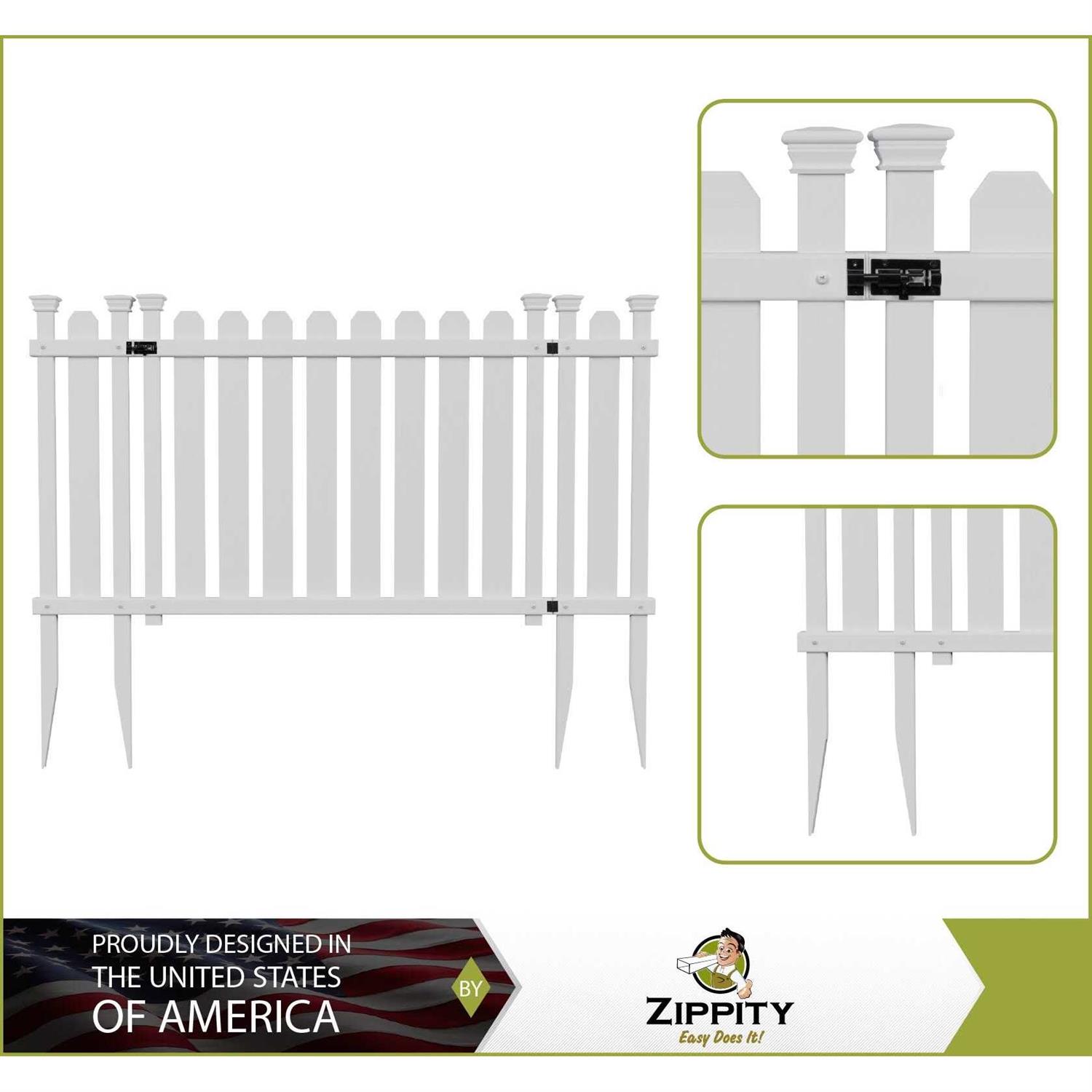 Zippity Outdoor Products Zp19066 2 H x 2 W No-Dig Charcoal WoodTek Vinyl Maui Garden Fence Kit - Inhomebuy