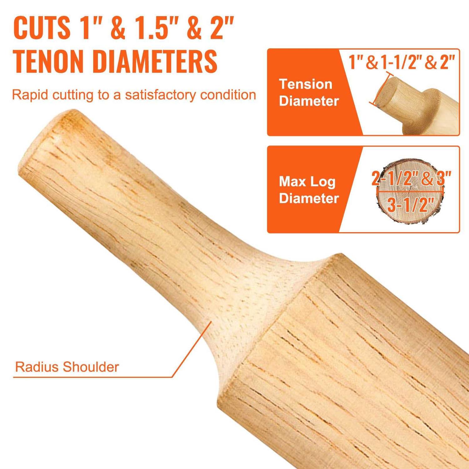 VEVOR Tenon Cutter 1/25.4mm & 1.5 2/50.8mm with Dual Curved Blades & Button Screws Home Master Kit - Inhomebuy