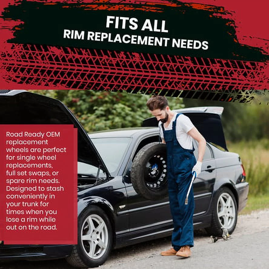 For 2012-2019 Toyota Prius C 15 Inch Painted Black Rim - OE Direct Replacement - Road Ready Car Wheel - Inhomebuy